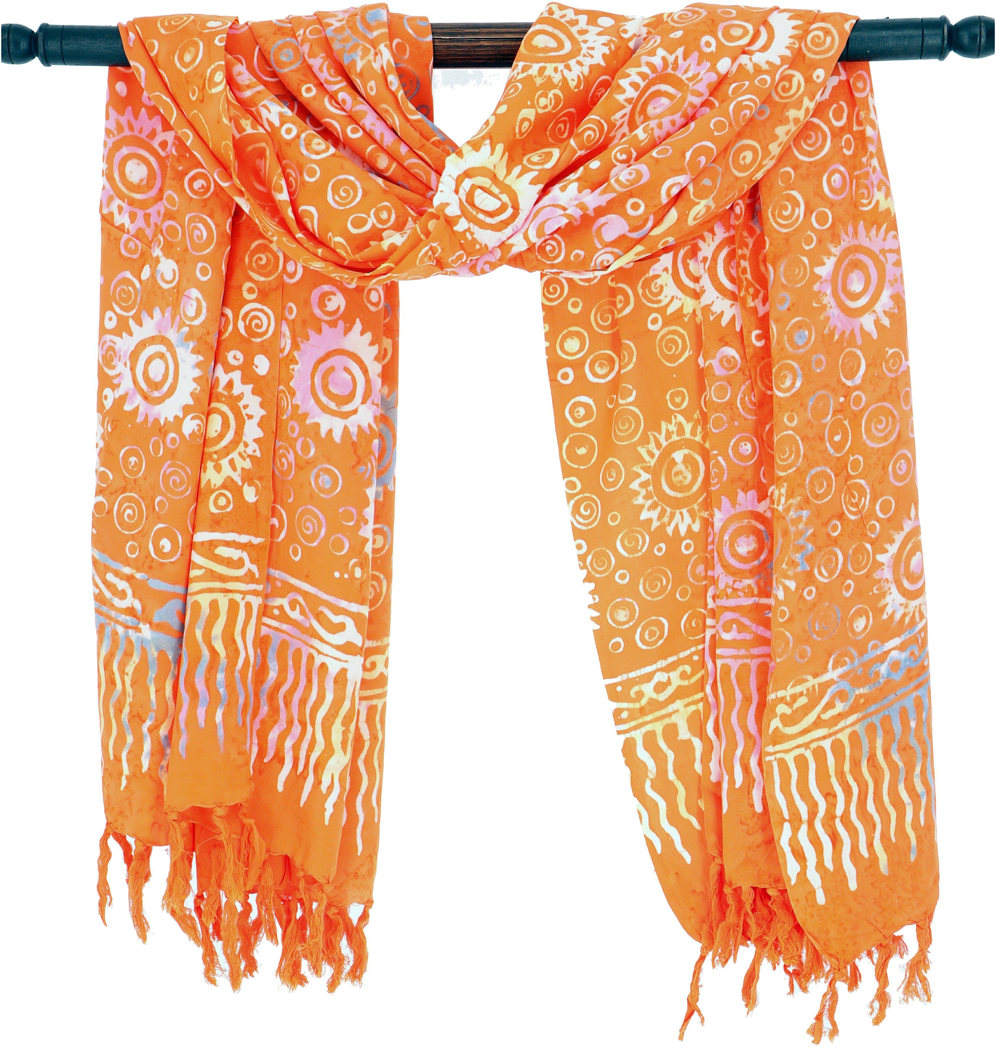 Guru-Shop Sarong Bali Sarongkleid, Batik Sarong,.. Wickelrock, 3/orange Design