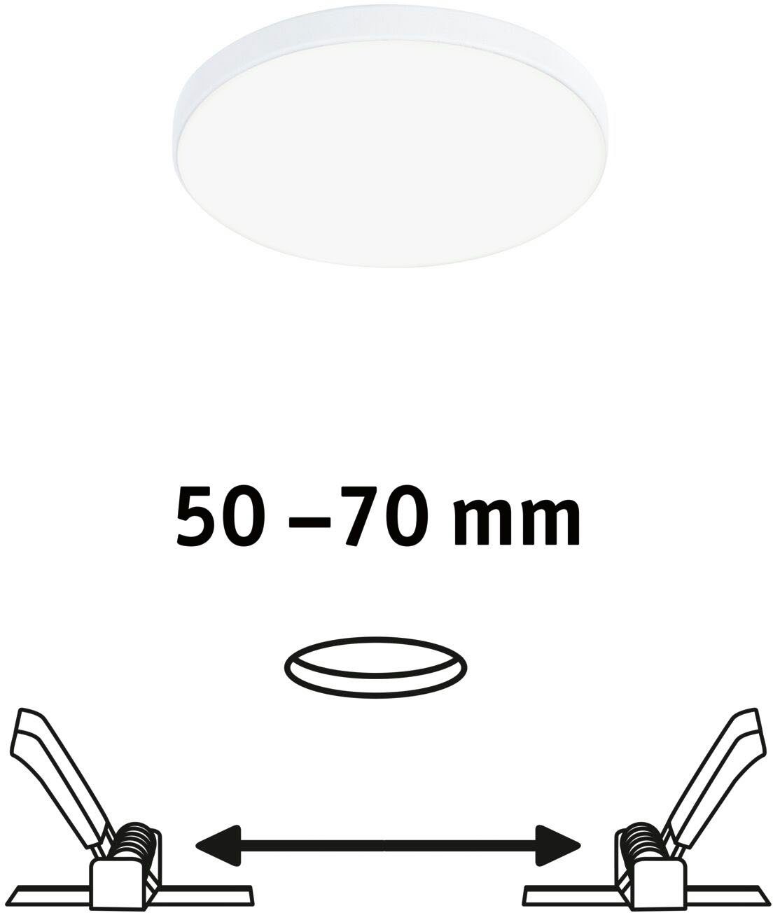 IP44 4000K LED IP44 Einbaupanel 500lm 500lm Einbauleuchte 4000K integriert, dimmbar VariFit fest 90mm Weiß 90mm LED Edge LED Neutralweiß, dimmbar, rund rund Paulmann Weiß Veluna