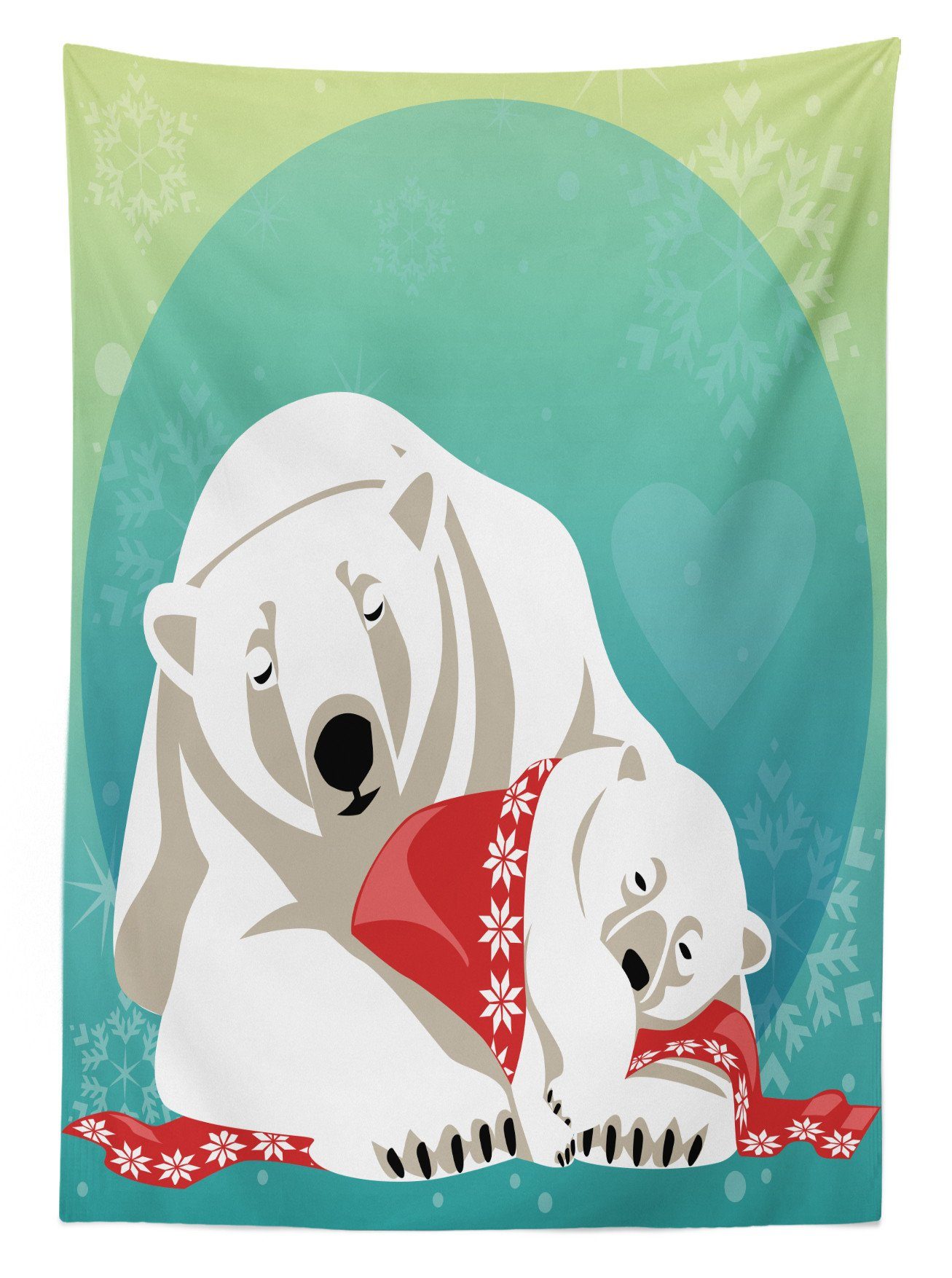 Abakuhaus Tischdecke Farbfest Elternschaft Klare geeignet Außen Waschbar Eisbär Für Weihnachten Bereich Farben, und den