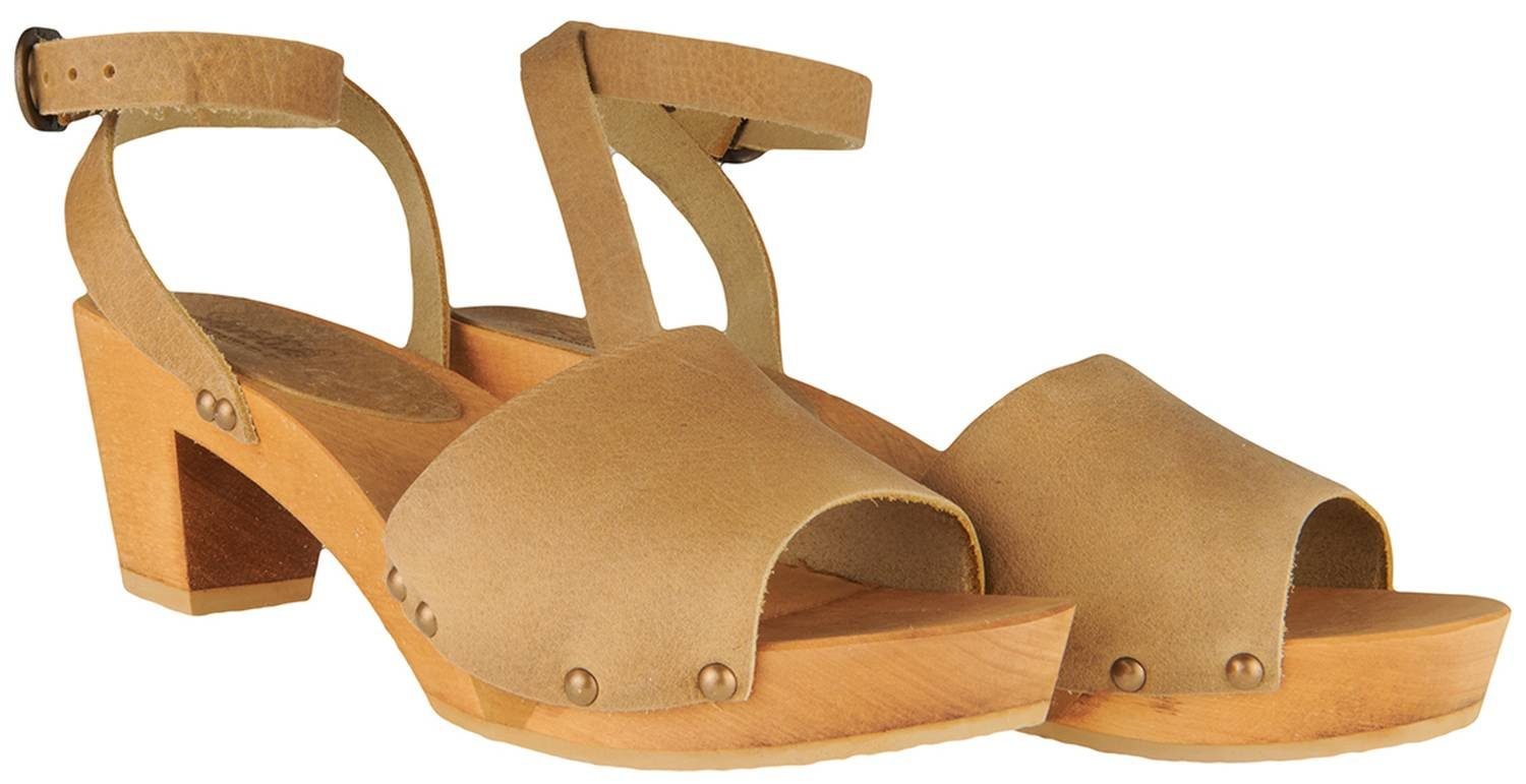 Schuhe Clogs Sanita Sanita Wood Yara Square Flex Sandal Clog