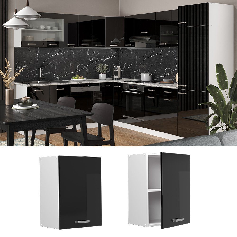 Vicco Hängeschrank R-Line, Schwarz Hochglanz/Weiß, 45 günstig online kaufen