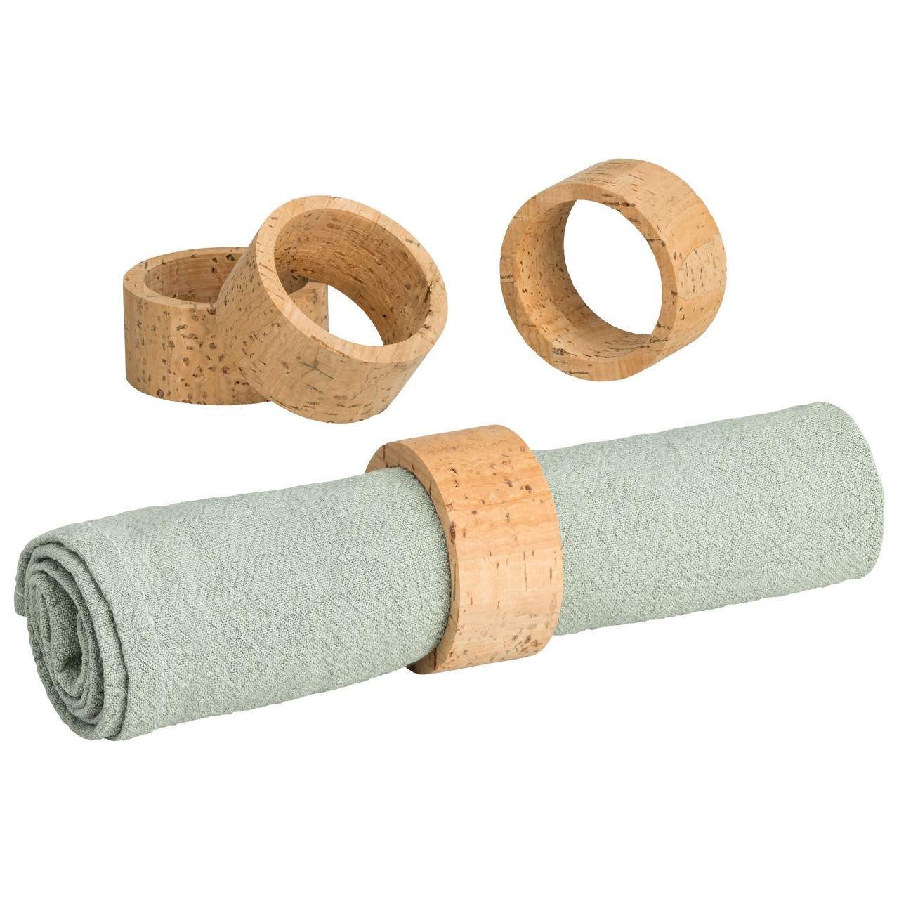 Kork-Deko.de Serviettenring Naturkork Serviettenringe 4er-Set, handgefertigte Tischdeko, Naturkork, (4-tlg)