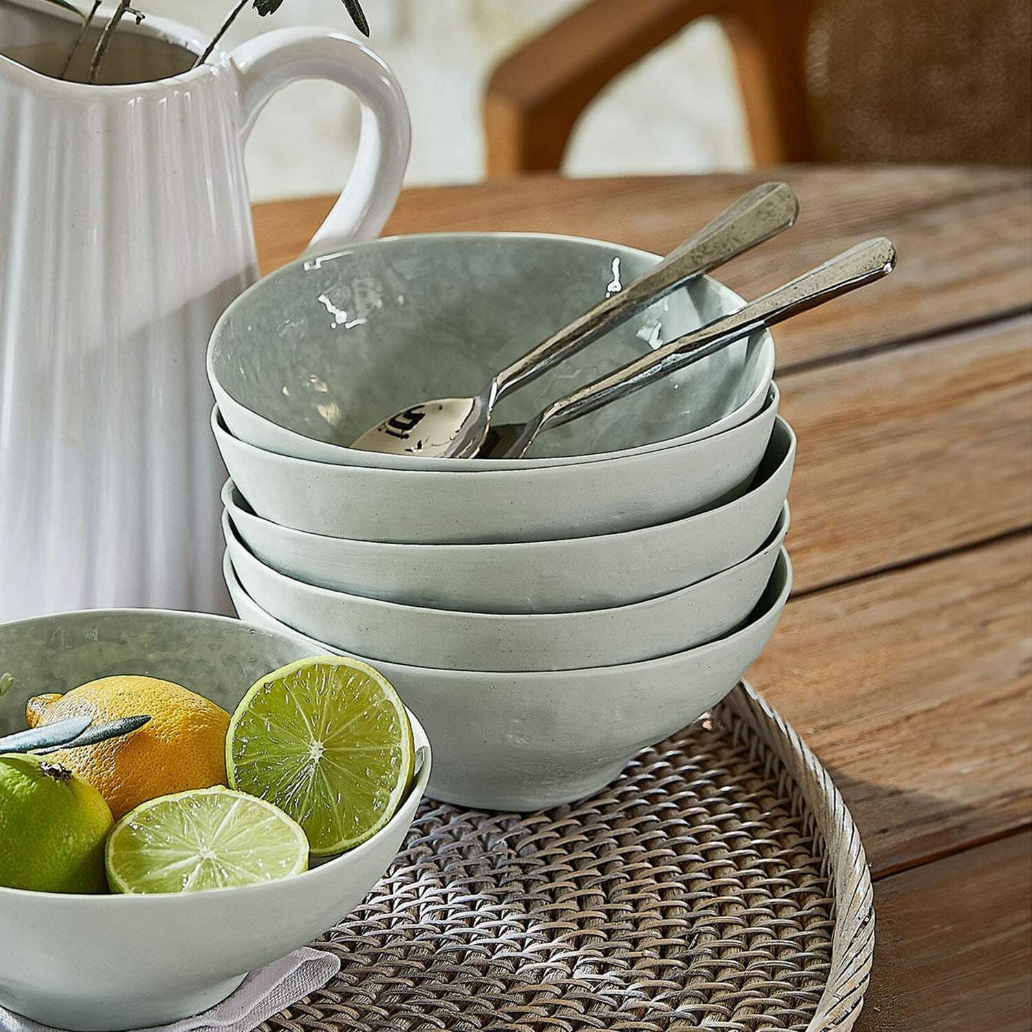 Mirabeau Geschirr-Set Schüssel 6er Set Braganza grün, Porzellan