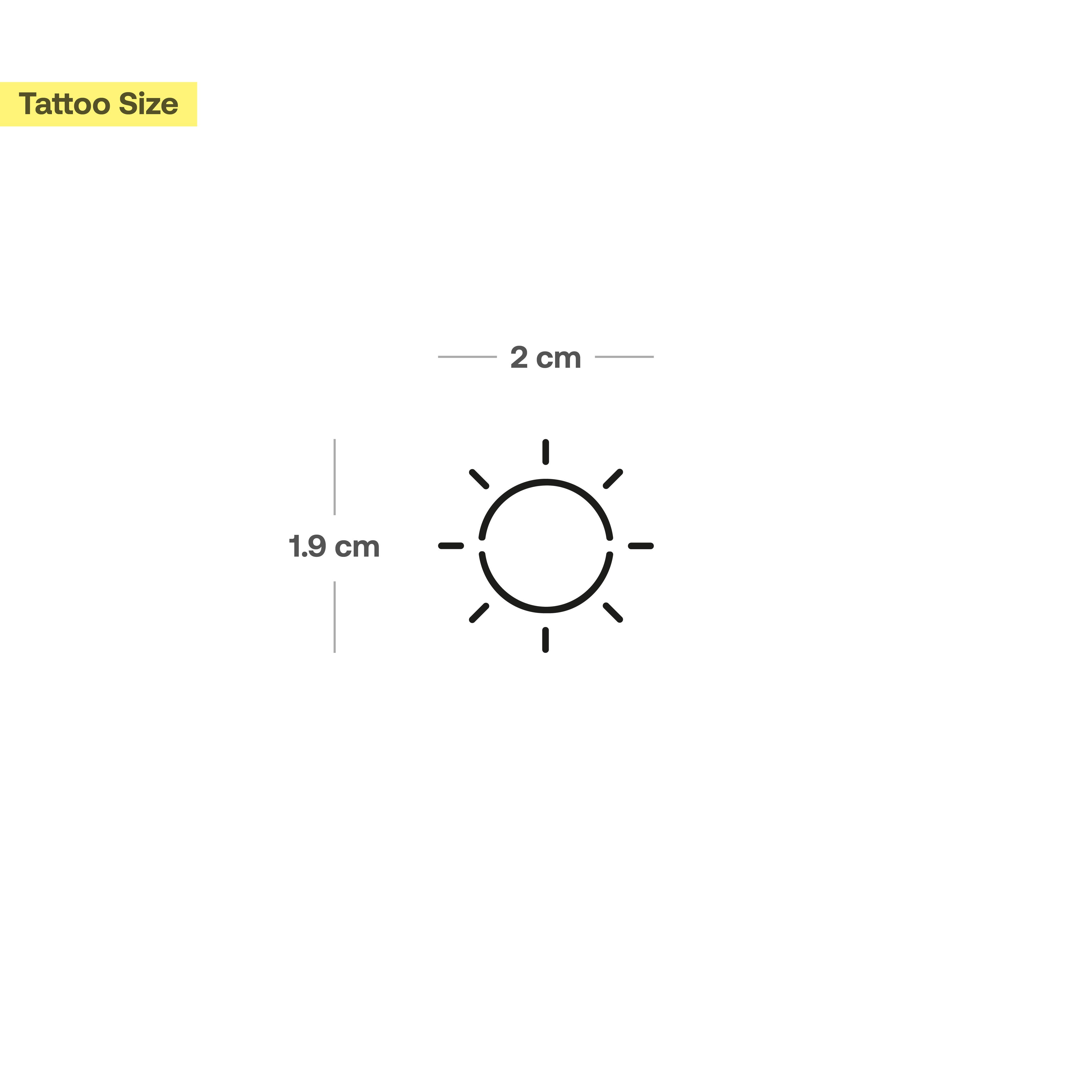 Inkster Schmuck-Tattoo Runde Sonne Tattoo, wasserfestes temporäres Tattoo, 2 Wochen Halt