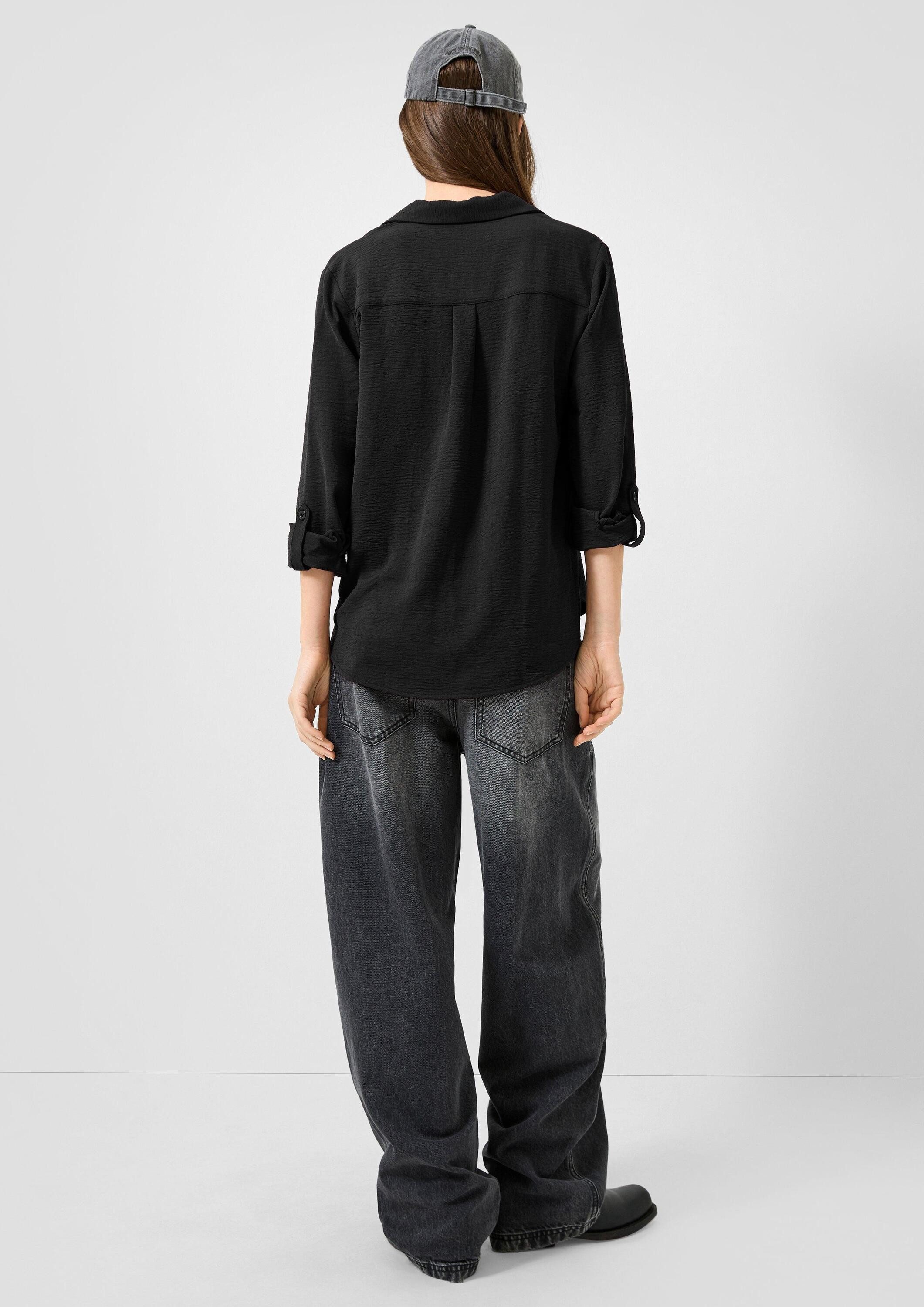 QS Langarmbluse Bluse Bluse mit Turn-up