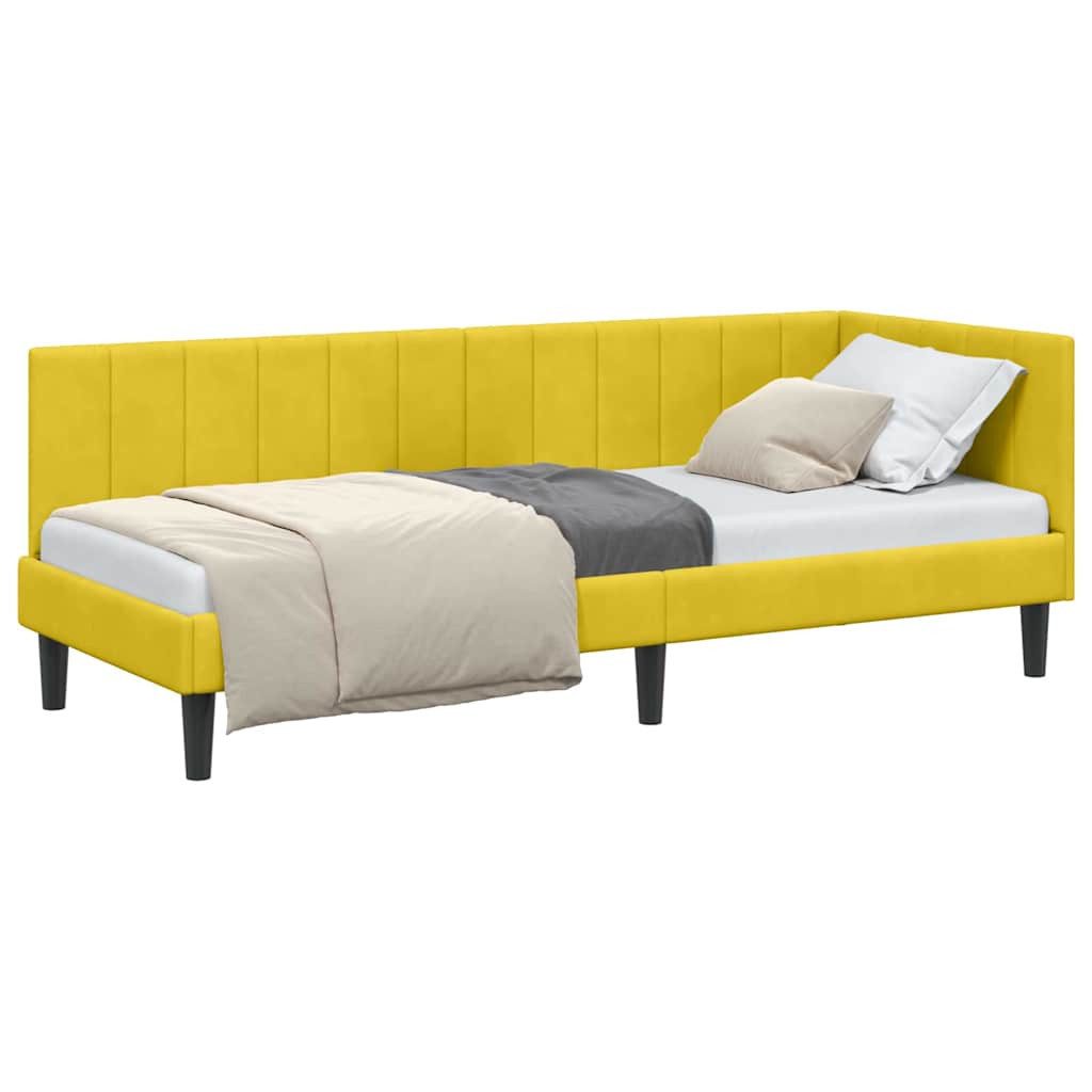 vidaXL Bett Eckbettgestell mit Kopfteil Gelb günstig online kaufen