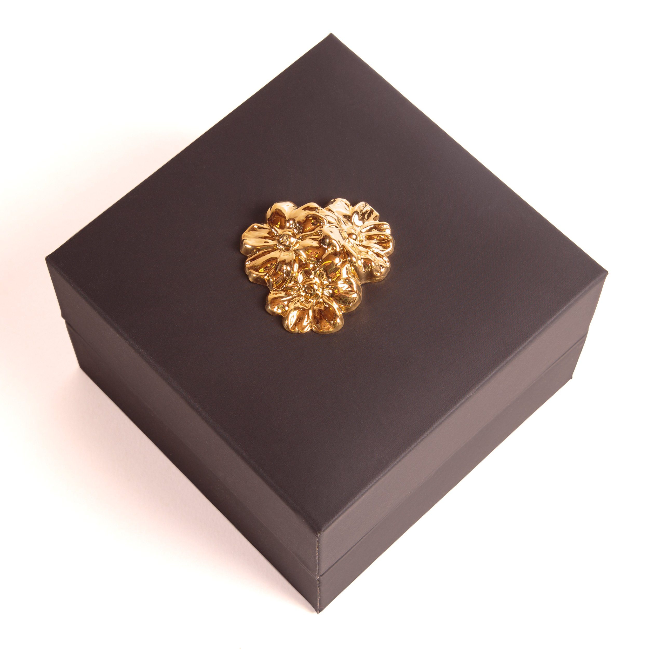Kunstblume Rosenbox Ringdose Gold Rose in 9 cm, konserviert Langlebige SCHULZ Rose, Höhe Heidelberg, Rose Infinity Box Ringbox Groß ROSEMARIE