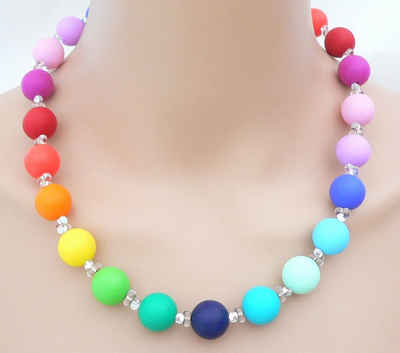 traumschmuck Perlenkette 039. Halskette farbecht mehrfarbig bunt multicolor (incl. Schmuckbox), handgefertigt, Made in Germany