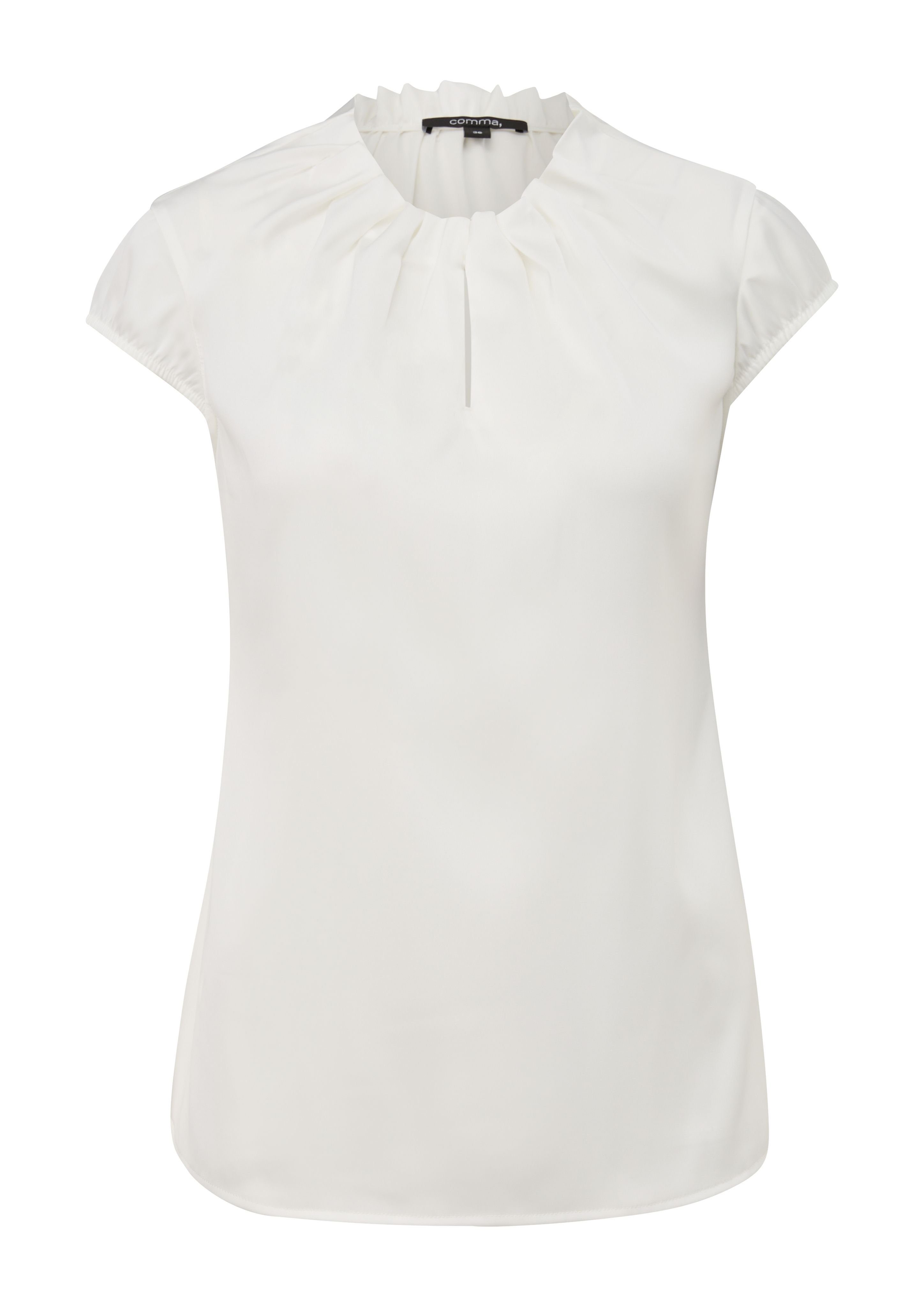 Comma Satinbluse mit Raffung am Hals günstig online kaufen