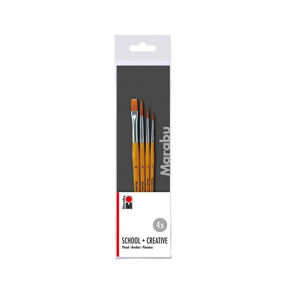 Marabu Pinsel Marabu Pinselset School & Creative 4 Teile