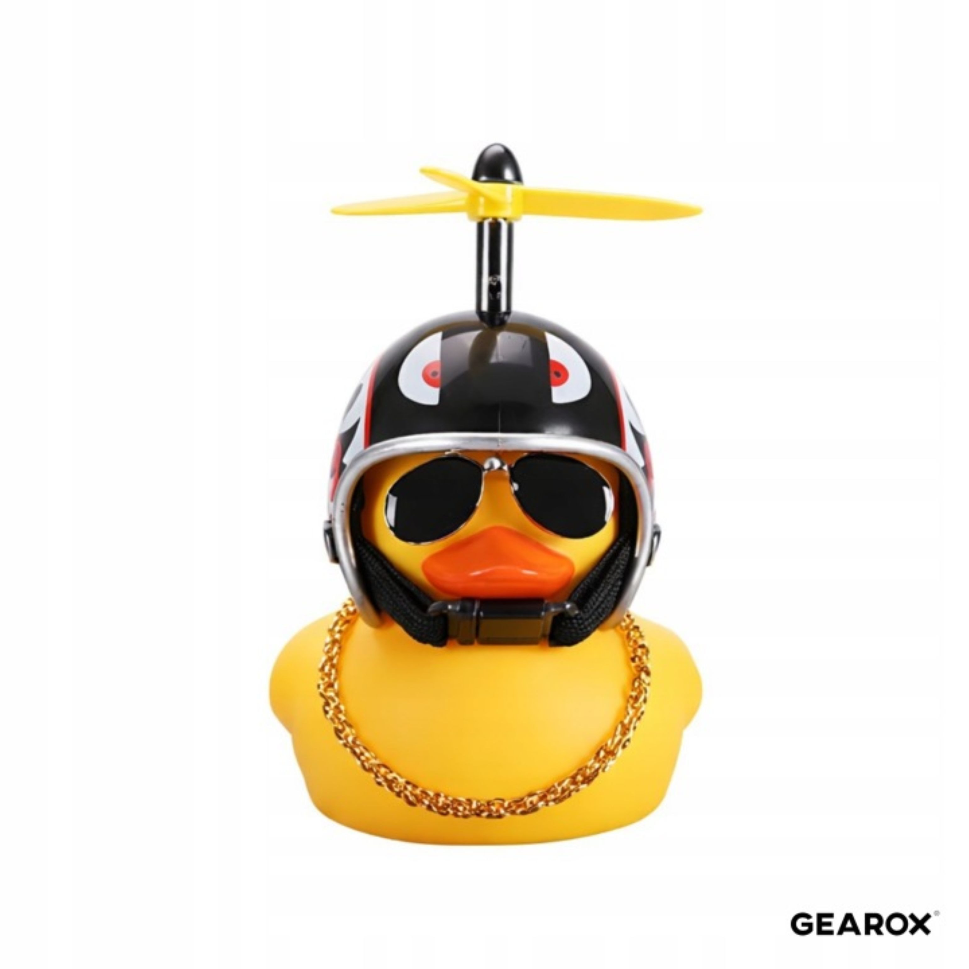 Festivalartikel Fahrradklingel Badeente Fahrrad Lenker Ente mit Helm LED Propeller Geschenk, (1-tlg)