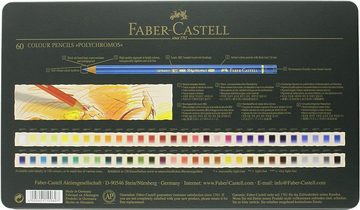 Kreativset Polychromos Farbstift, 60er Metalletui, (60-tlg), Haften auf vielen rauen Oberflächen wie Papier, Karton, Holz, Stein, Leder und Metall