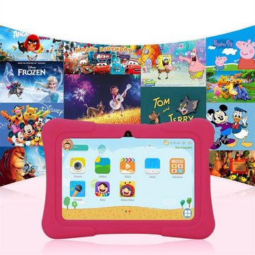 autolock Lerntablet 7 Zoll Kinder Tablet WiFi Tablet PC Androidtablet mit Silikonhülle, Google Android 4.4.2 OS, 7-Zoll-kapazitives TFT-Display