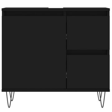 vidaXL Waschbeckenunterschrank Badschrank Schwarz 65x33x60 cm Holzwerkstoff (1-St)