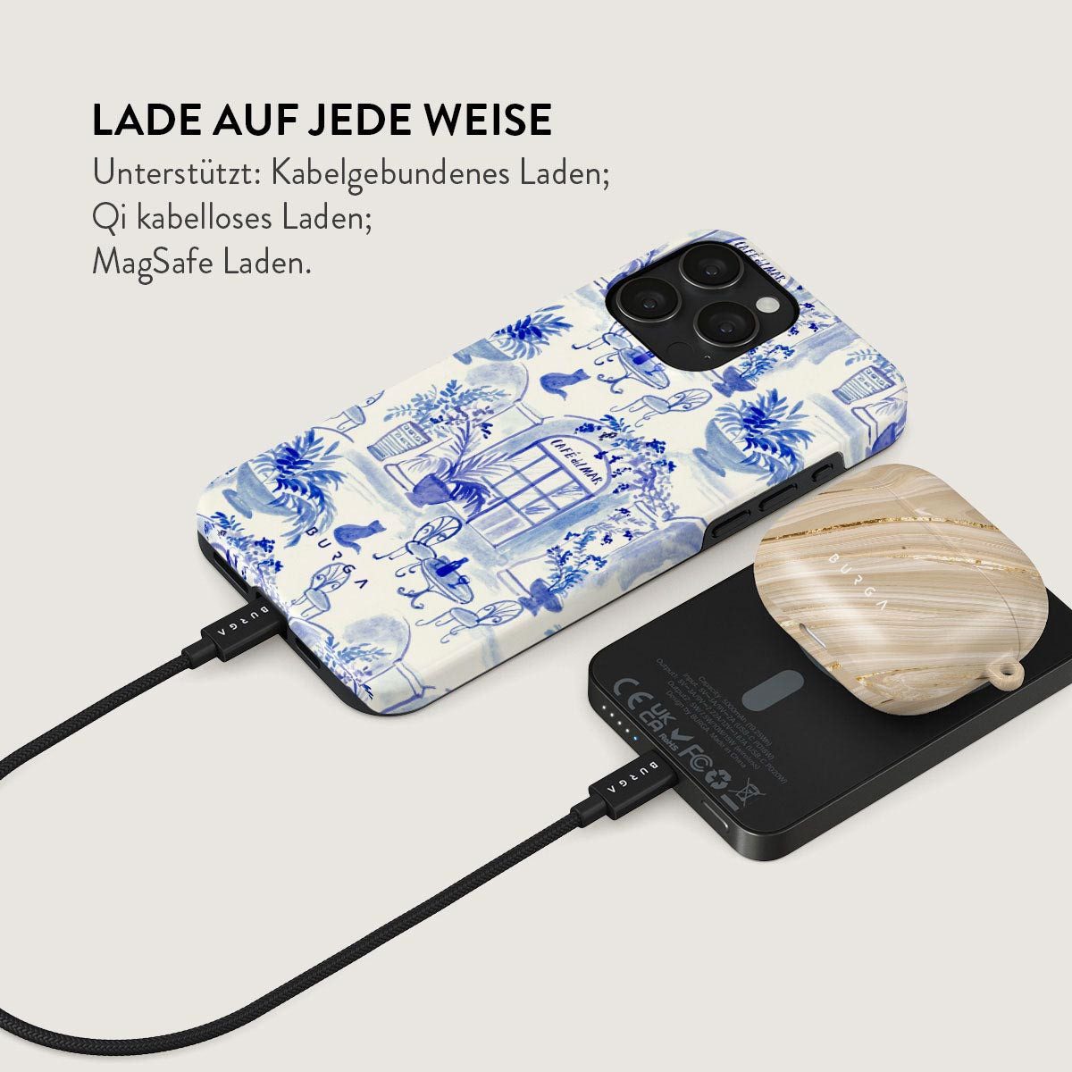 BURGA Burga Magnetische Powerbank 5.000 mAh - MagSafe und Qi2 - Sobremesa / Powerbank (1 St)