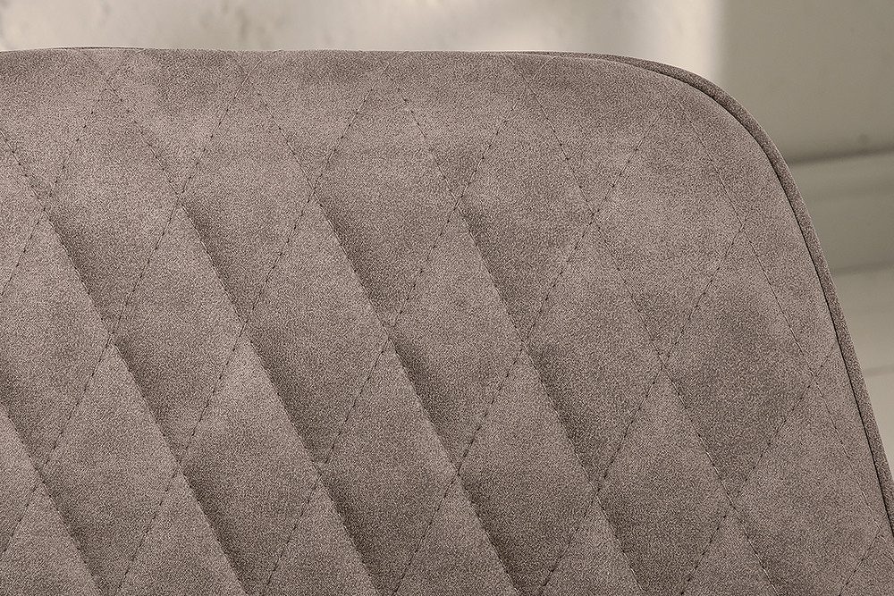 riess-ambiente Polsterstuhl PALERMO taupe/schwarz – Microfaser, mit Armlehne, Ziersteppung (Einzelartikel, 1 St), bequeme Polsterung im Retrolook – ideal für Es – Bild 5 von 5