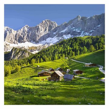 Bilderdepot24 Fototapete Berge Steiermark Almwiese Natur Landschaft Wanddeko, Glatt, Matt, (Vliestapete inkl. Kleister oder selbstklebend), Wohnzimmer Schlafzimmer Küche Flur Motivtapete Vliestapete Wandtapete