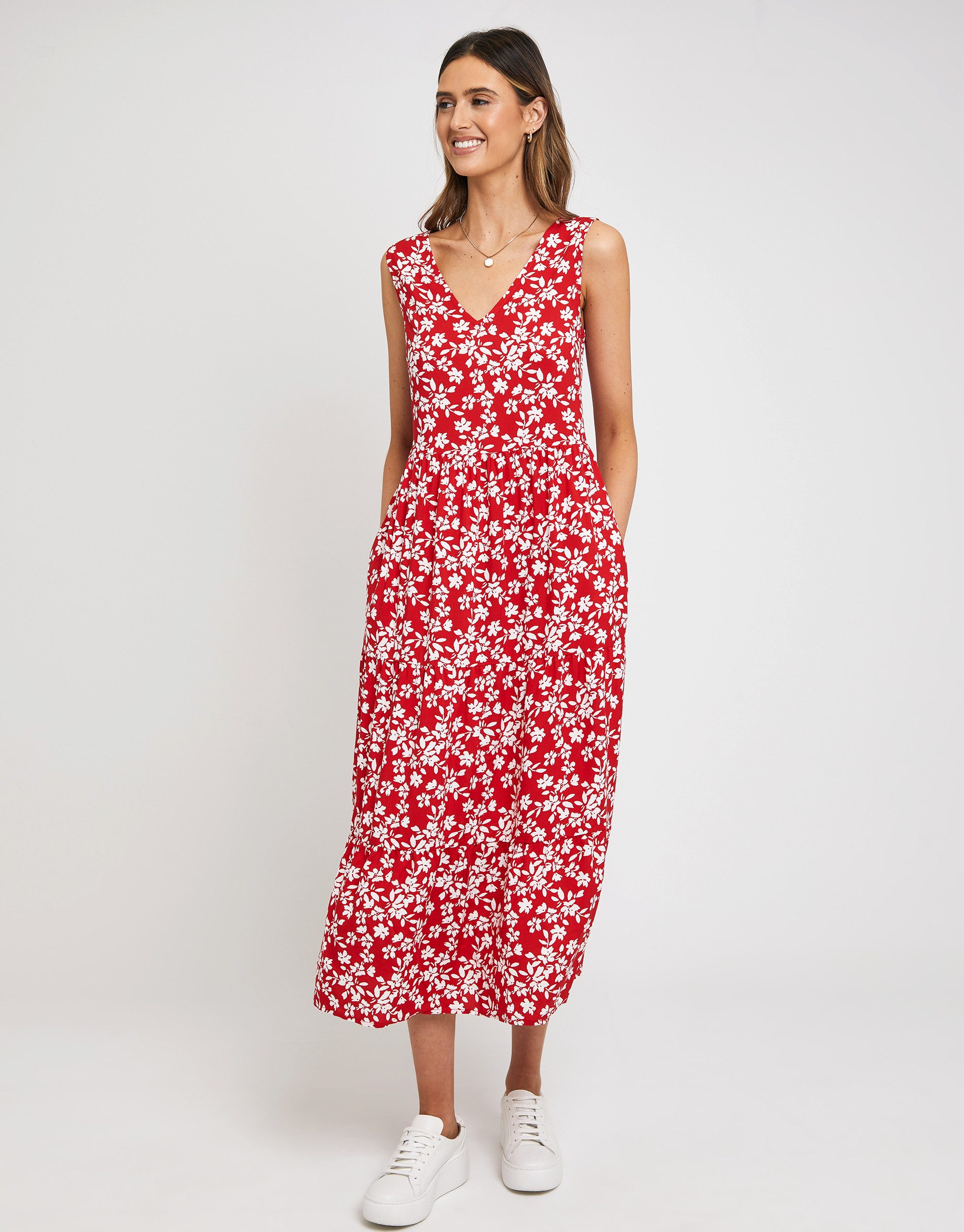 Threadbare Sommerkleid THB Rocks Tiered V mit schönem Print günstig online kaufen