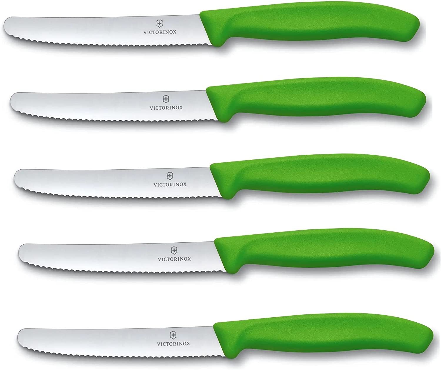 Tafelmesser Tomatenmesser Brötchenmesser Set 5-teilig Swiss Classic (Grün)