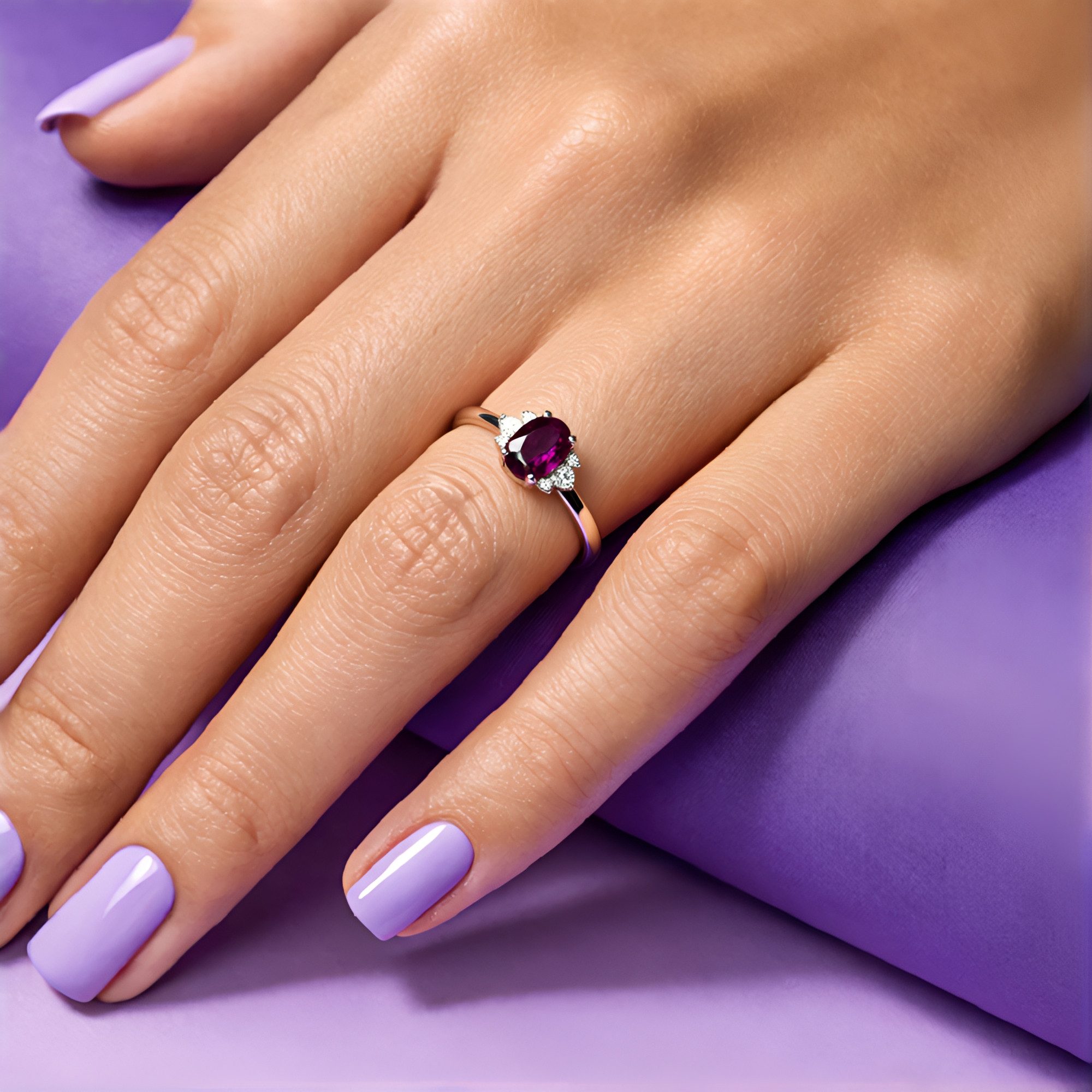 Cavill Silberring Cavill Ring aus Sterlingsilber mit 0,94 ct rotem Granat & Zirkonia (1-tlg)