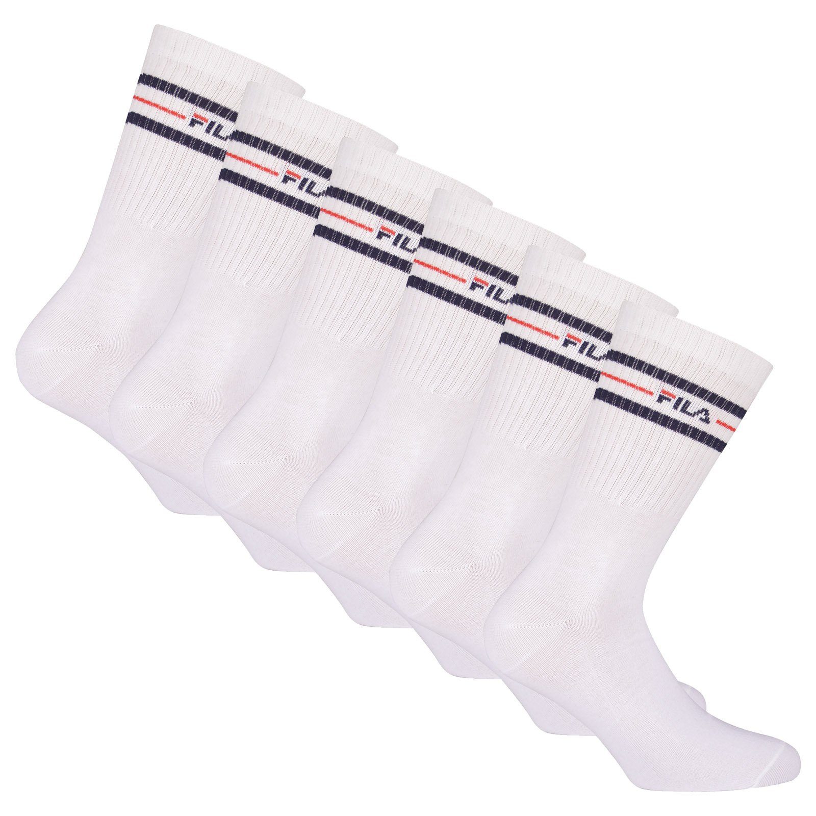 Fila Sportsocken Unisex Socken, 6er Pack - Crew Socks, Strümpfe