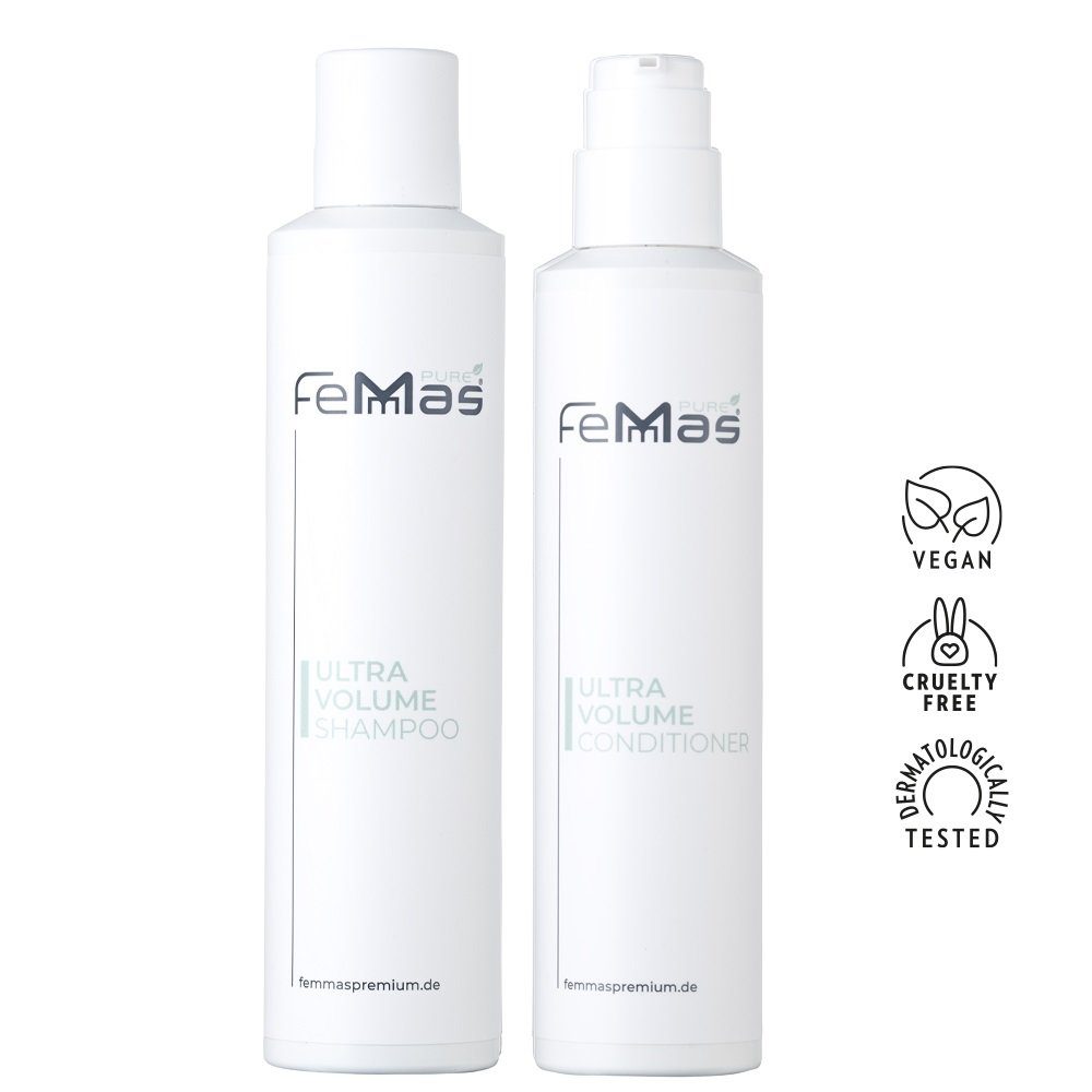 Femmas Premium Haarshampoo Femmas Pure Geschenkset & Volume Ultra Shampoo Conditioner