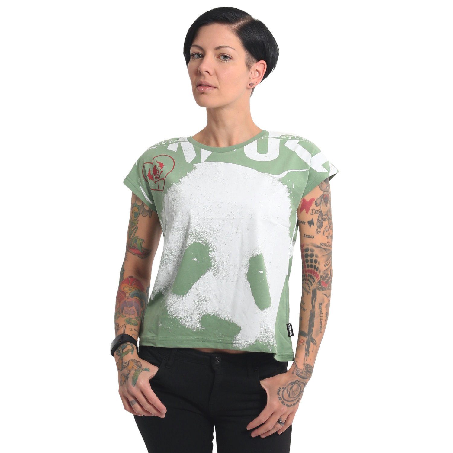 YAKUZA Oversize-Shirt Panda turf green