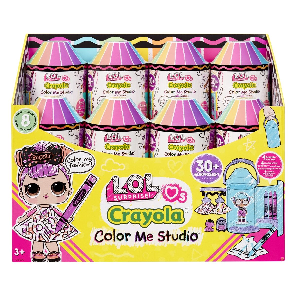 L.O.L. SURPRISE! Spielfigur L.O.L. Surprise! Sammelpuppe Loves CRAYOLA Color Me Studio Asst PDQ