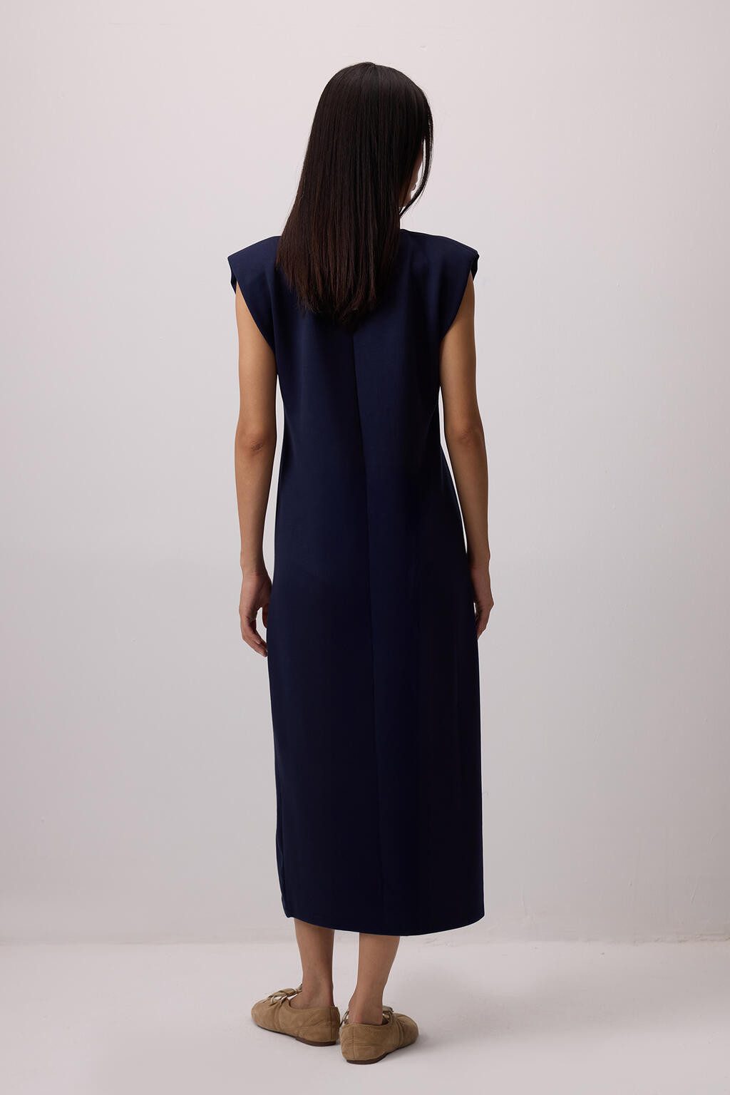 touche prive Maxikleid Gepolstertes Kleid mit Rundhalsausschnitt