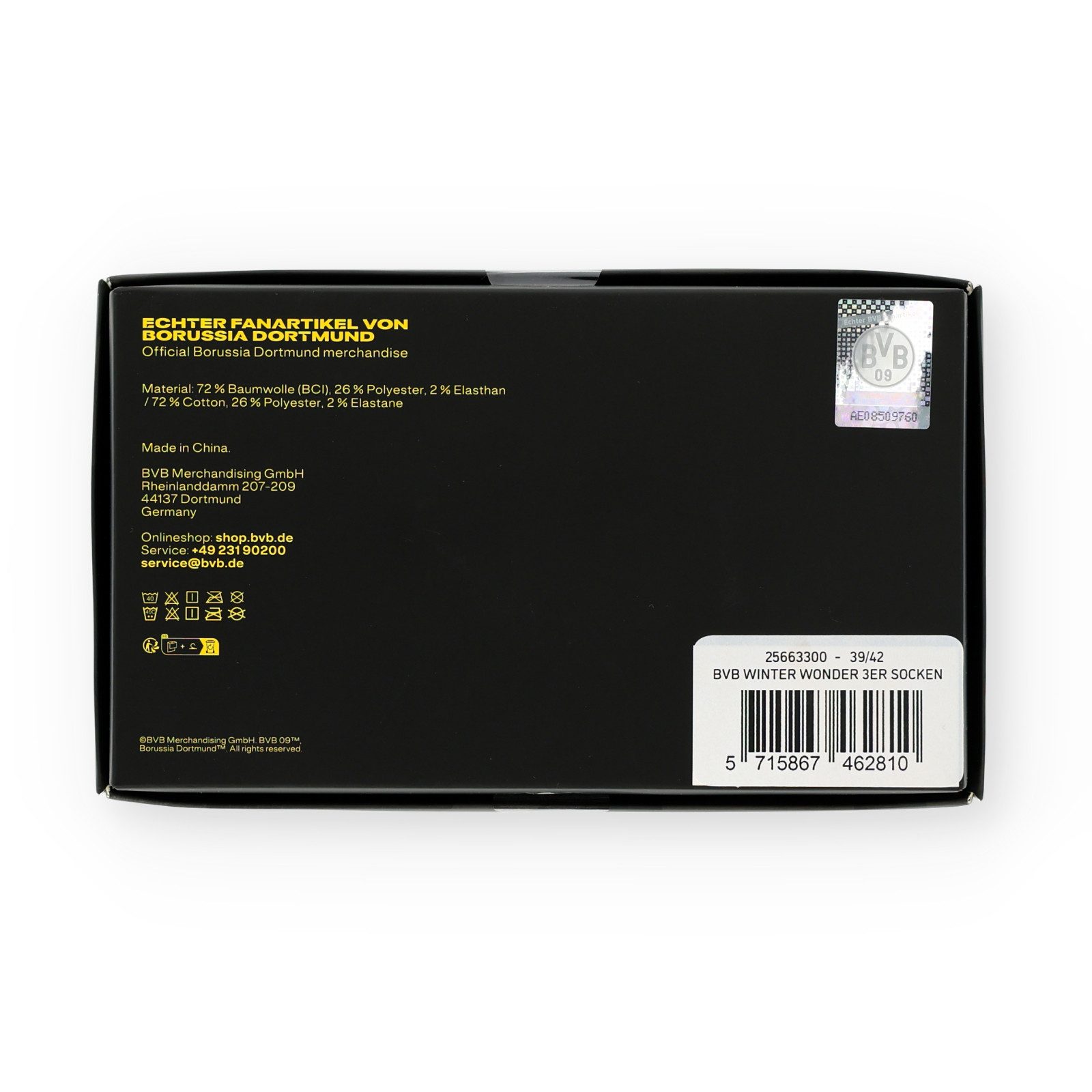 BVB Freizeitsocken BVB 3er Socken Geschenkset (3-Paar)