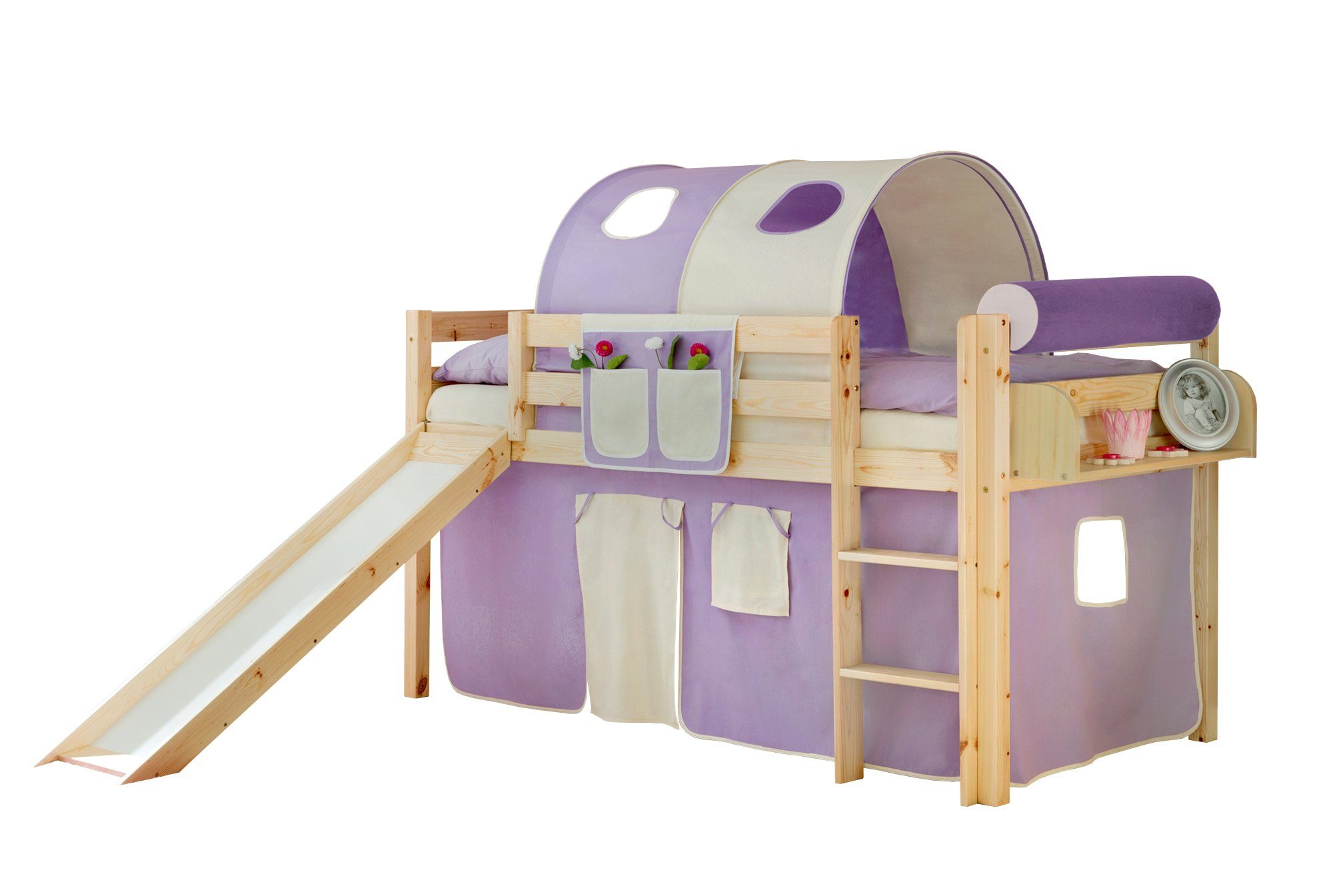 Hochbett Rutschbett "Manuel" Kiefer Natur Classic