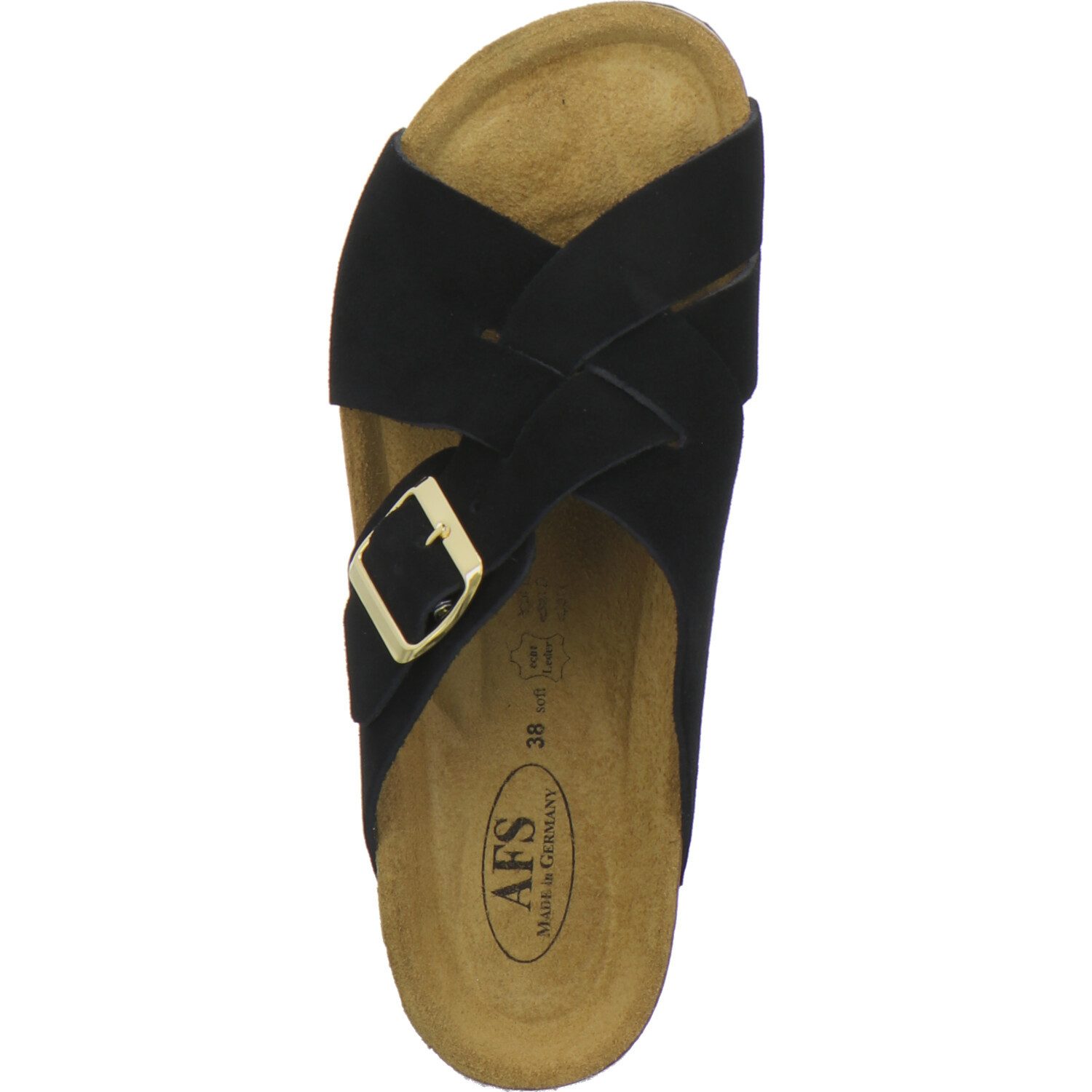 AFS-Schuhe 214197 modische Pantolette für Damen mit Fußbett, bequeme Sandalen aus Leder