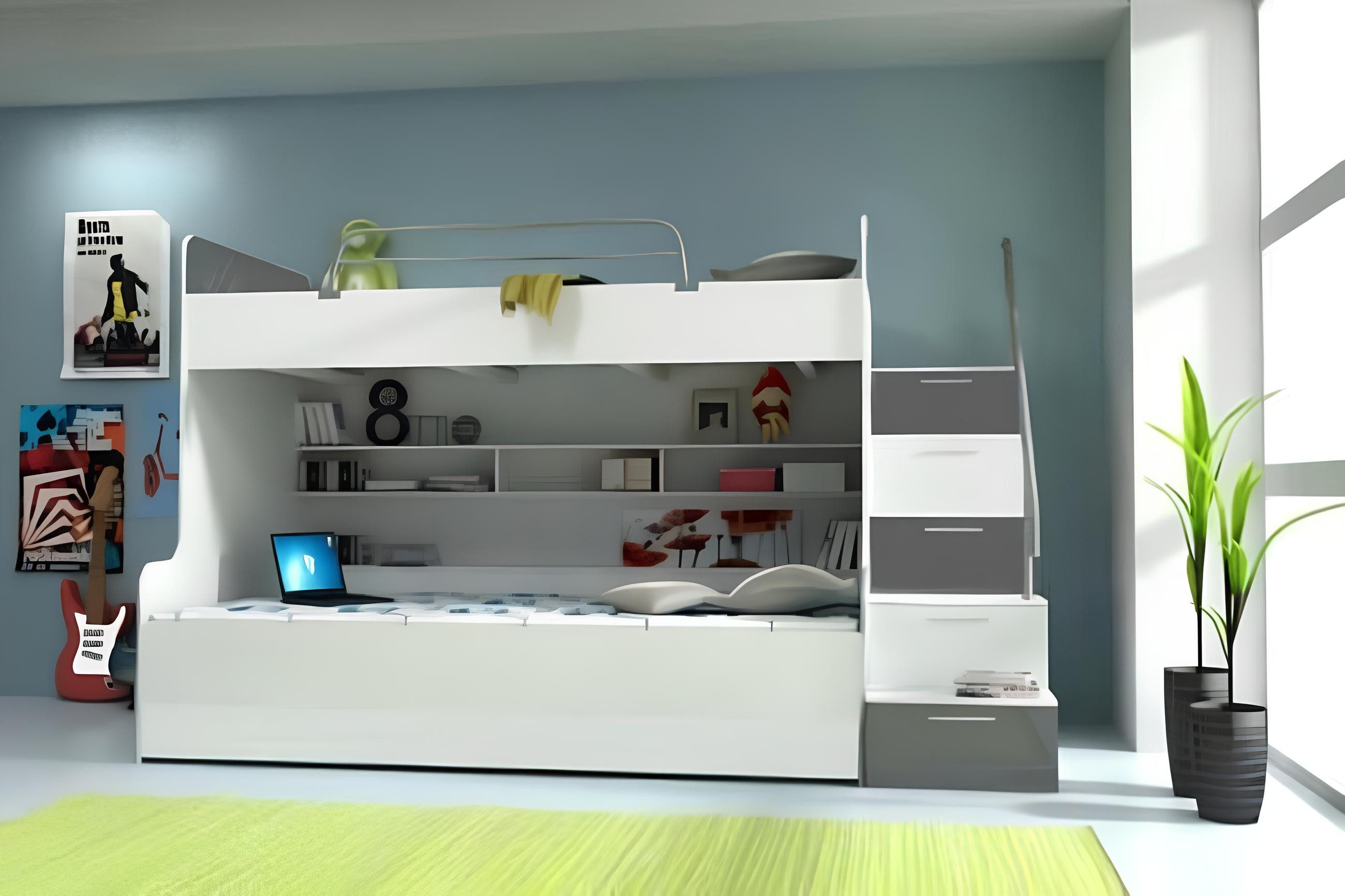 JVmoebel Etagenbett Doppelstockbett Etagenbett Doppelbett Jugend Hochbetten Möbel Sofort (1-St), Made in Europa