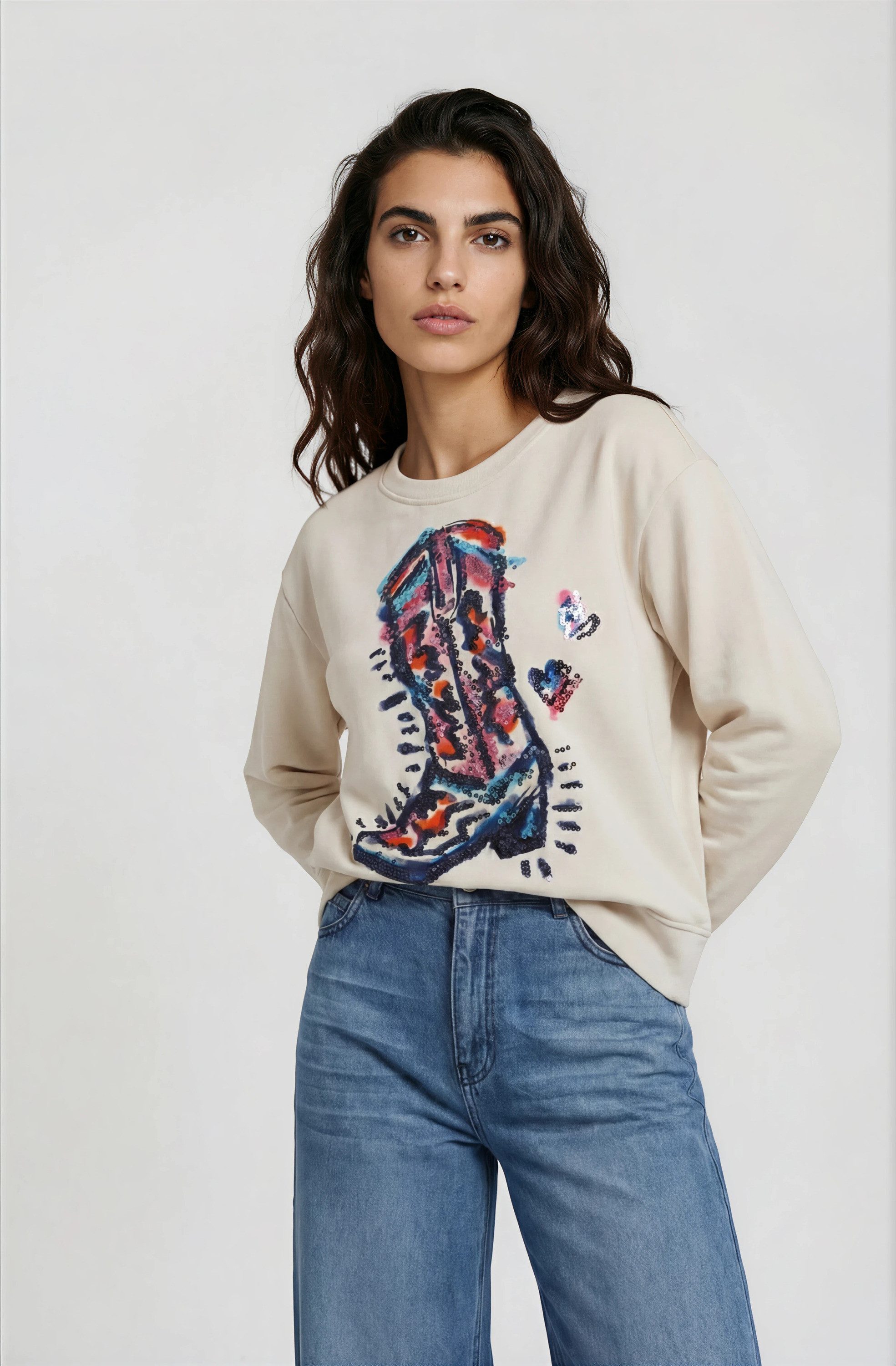Milano Italy Sweater mit Pailletten