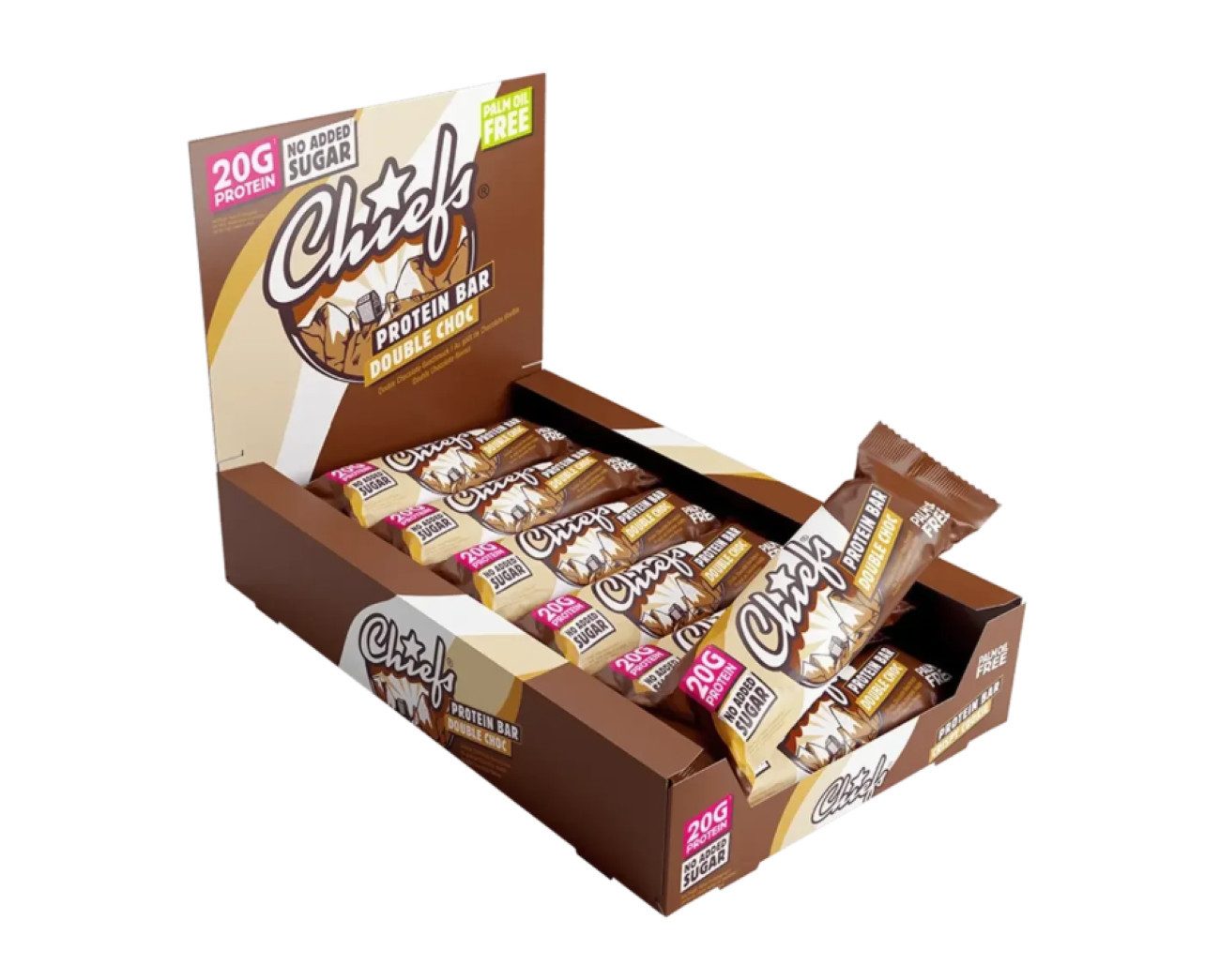 Chiefs Protein Bar12x55g Proteinriegel Riegel Riegel, 12 er Multipack à 12 St., 660 g, knusprige Hülle & leckerer Kern