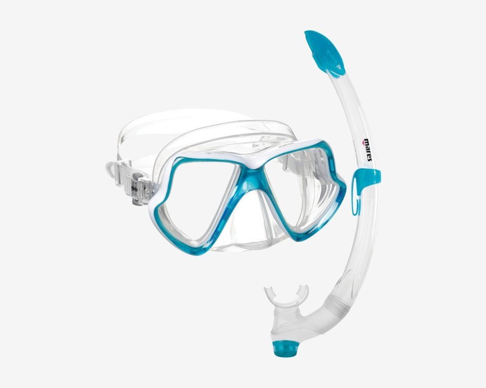 Mares Schwimmbrille Combo WAHOO AQUA WHITE CLEAR