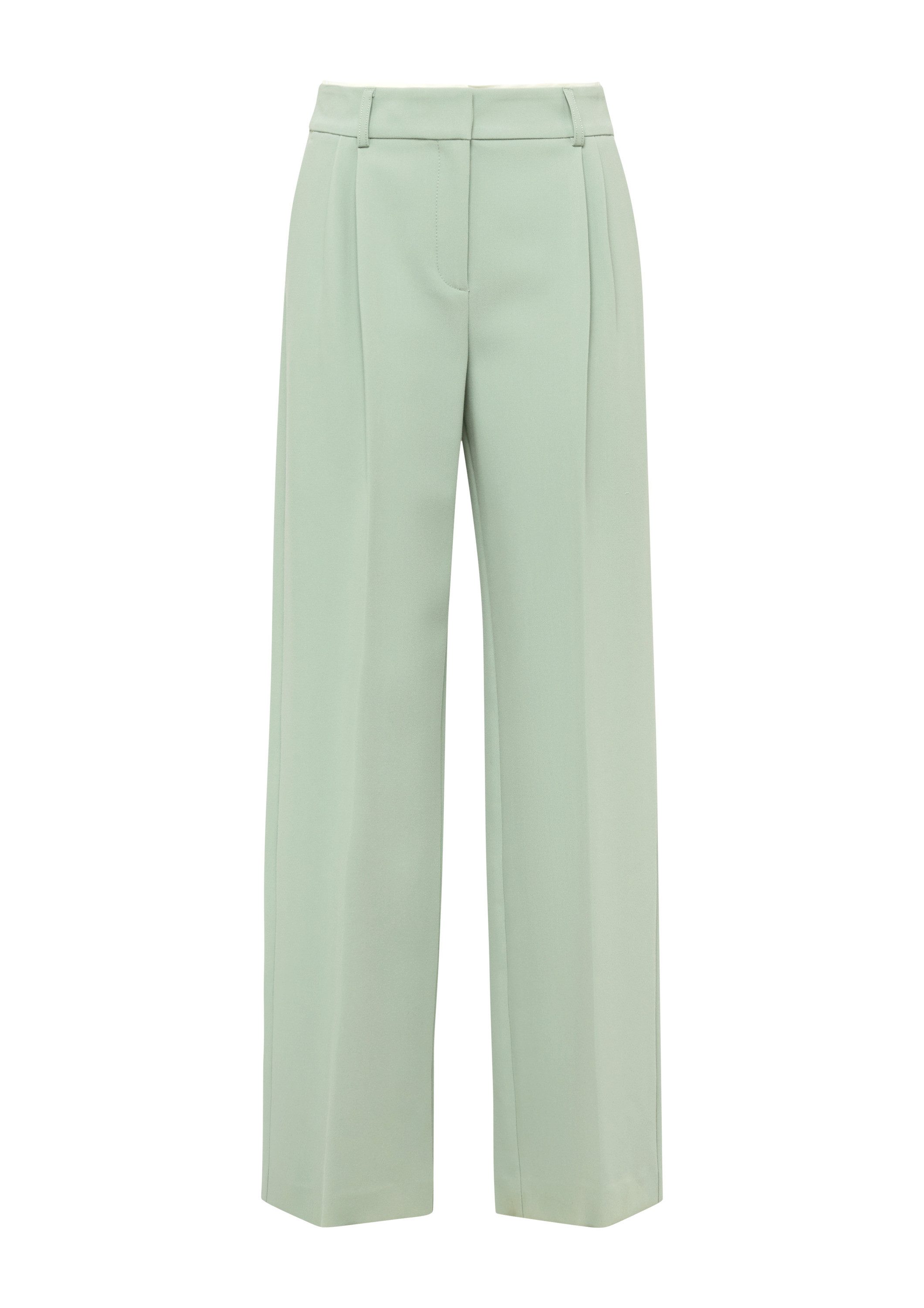comma Chinos Hose Wide-Leg-Hose mit Falten und doppeltem Bund günstig online kaufen
