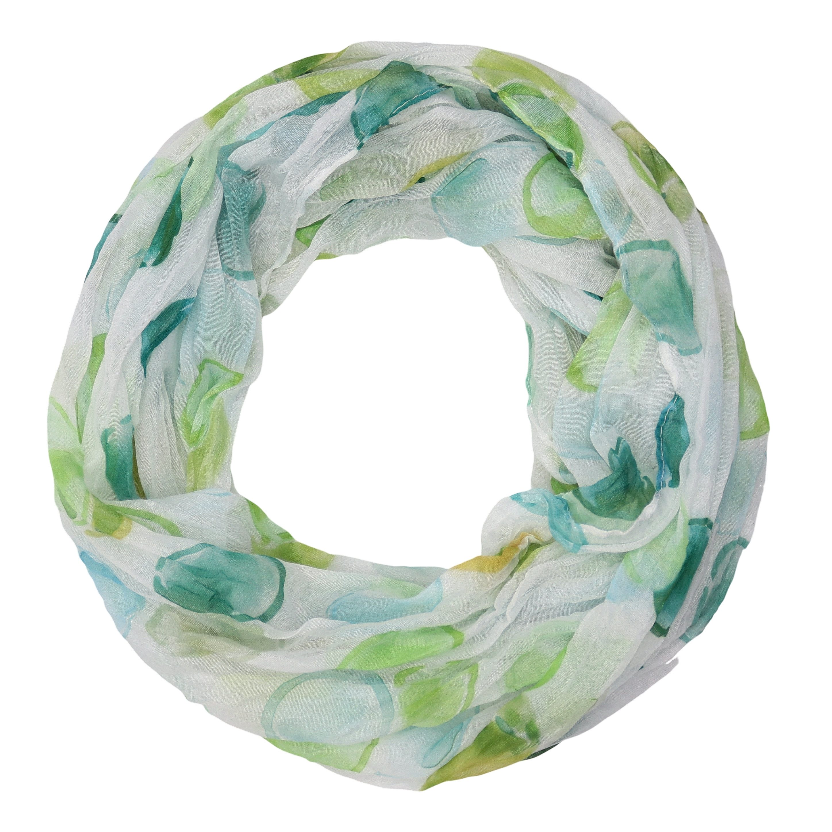 MIRROSI Loop Damen Schal mit Kreis-Muster Weich, (zweimal um den Hals wickelbar, ca.45x75cm), Damen Halstuch ideal für Frühling, Sommer oder Herbst