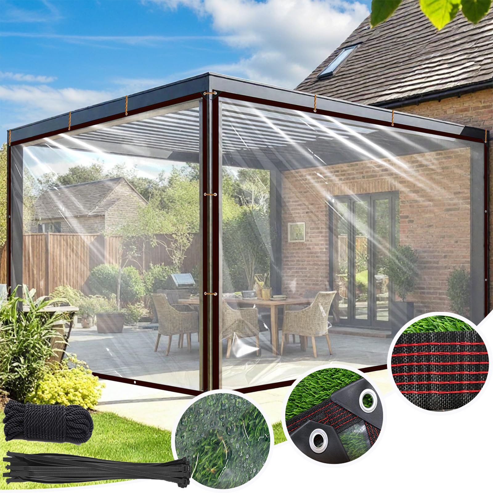 Jibenhome Schutzplane Regenschutzplane Transparente Wasserdichte Plane günstig online kaufen