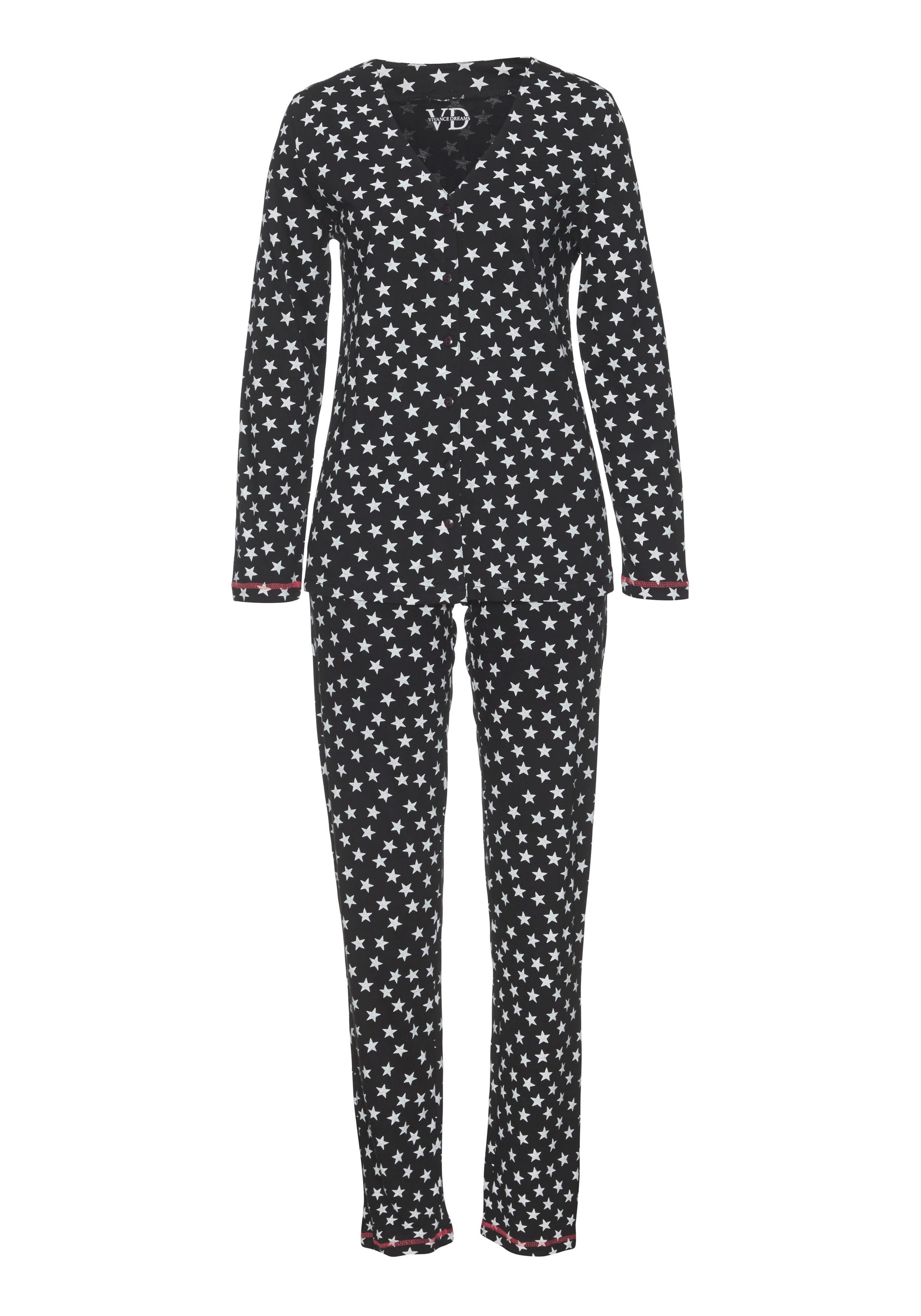 Vivance Dreams by Lascana Pyjama (Packung, 4 tlg., 2 Stück) mit großen Punkten und Sternen – Bild 3 von 5