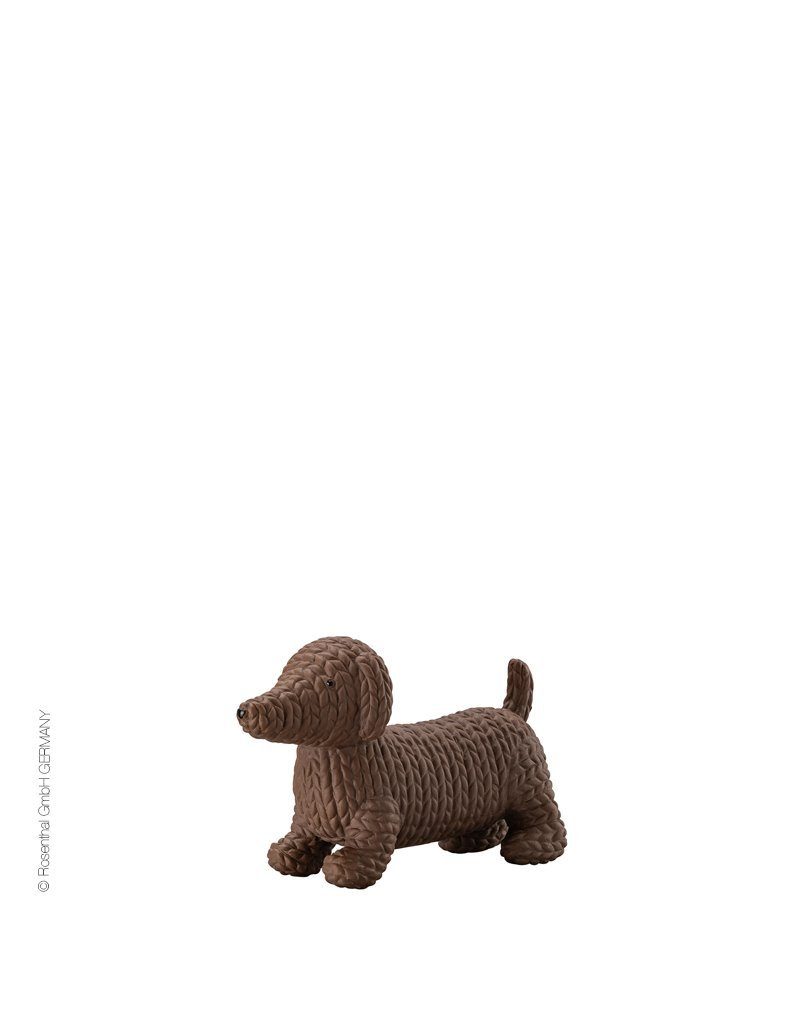 Rosenthal Dekofigur Pets Hund aus Porzellan, klein, moderner Strick-Look