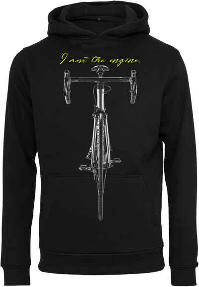 Baddery Kapuzenpullover Fahrrad Hoodie : I am the engine - Sport Pullover Herren, hochwertiger Siebdruck, auch Übergrößen