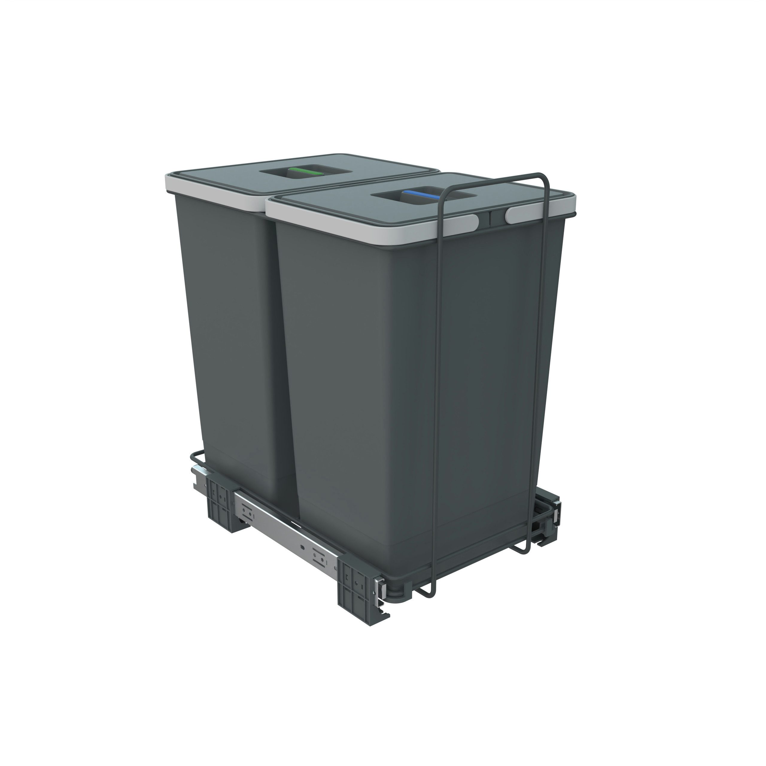 SO-TECH® Mülleimer Abfallsammler Ecofil 24+24L mit Deckel, Abfallsystem für Korpusbreite ab 40 cm