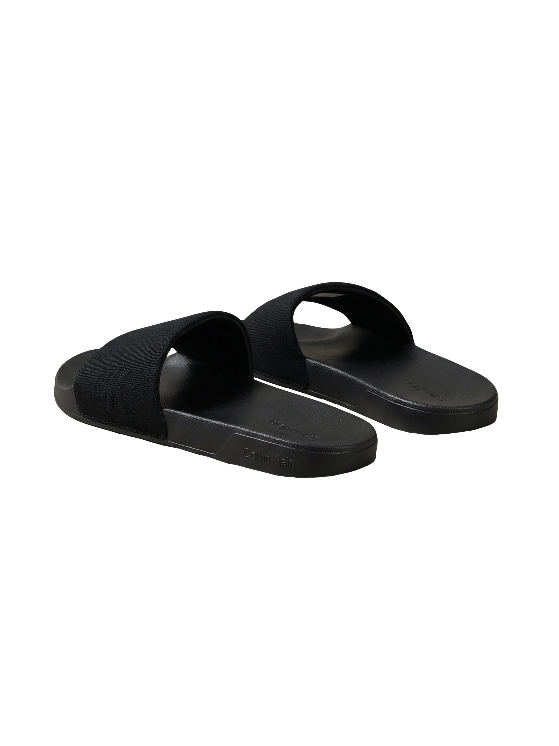 Calvin Klein ESS SLIDE HF SIDE LOGO CV Pantolette Strandschuh, Sommerschuh, Flat mit Textil-Bandage, schmale Form