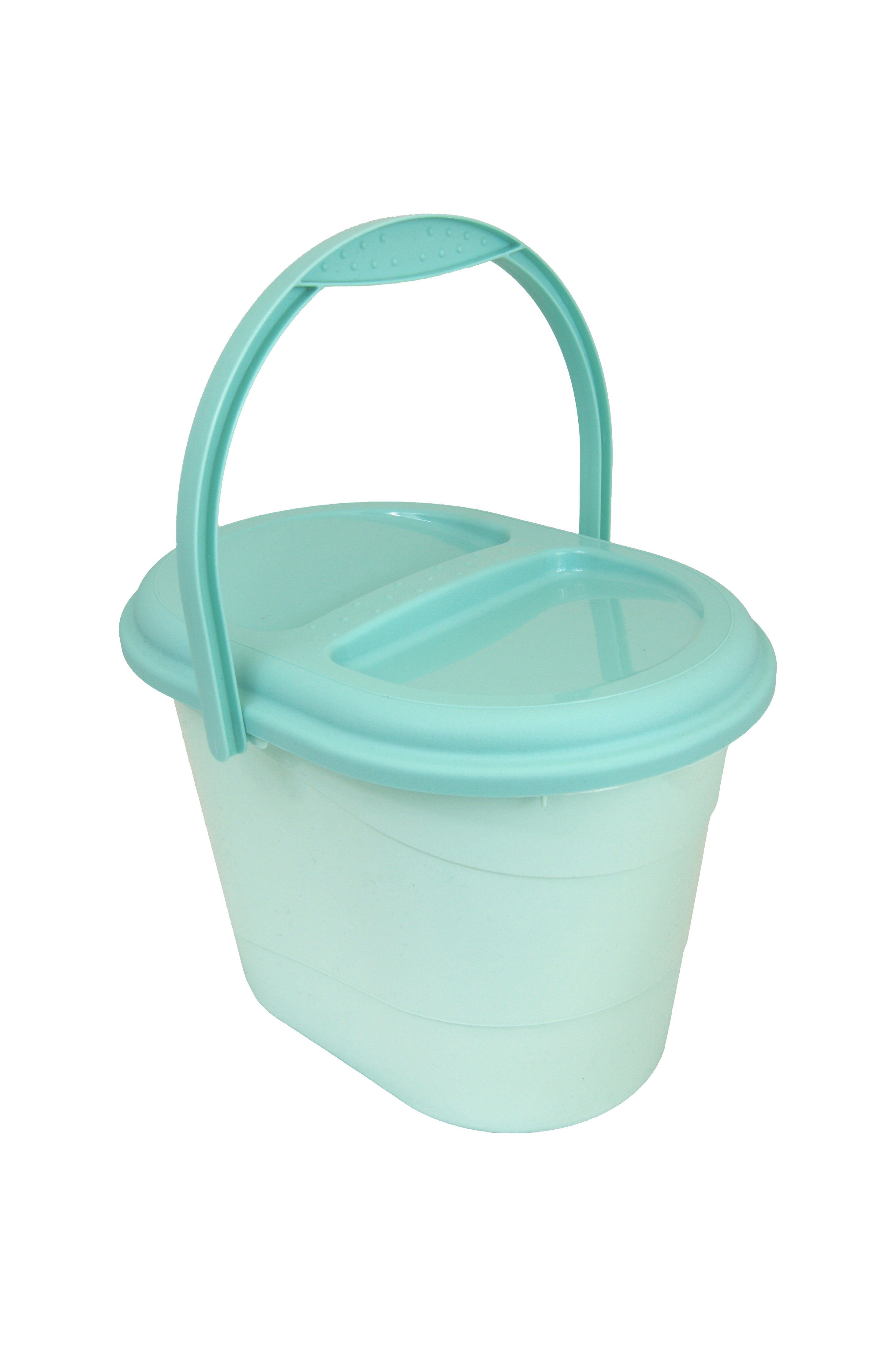 KiNDERWELT Windeleimer Premium Baby Windeleimer aquamarin, kompakte Größe mit ausreichend Volumen mit Deckel und Tragegriff