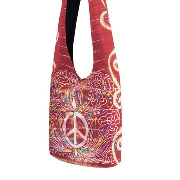 KUNST UND MAGIE Schultertasche Batik Schultertasche Umhängetasche Peace Shopper Goa Handtasche Tasche