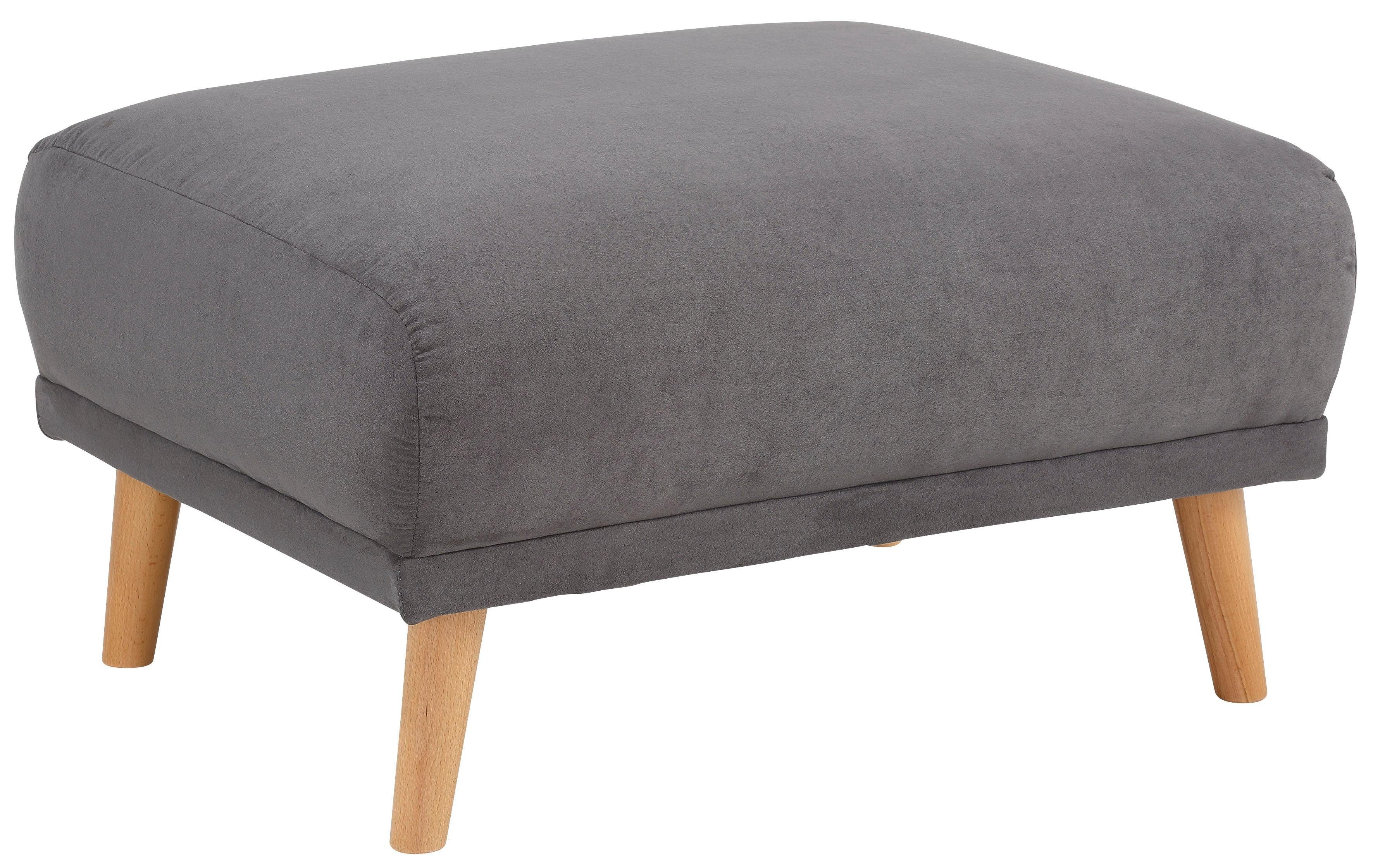 Home affaire Polsterhocker Lasse, mit Holzfüßen