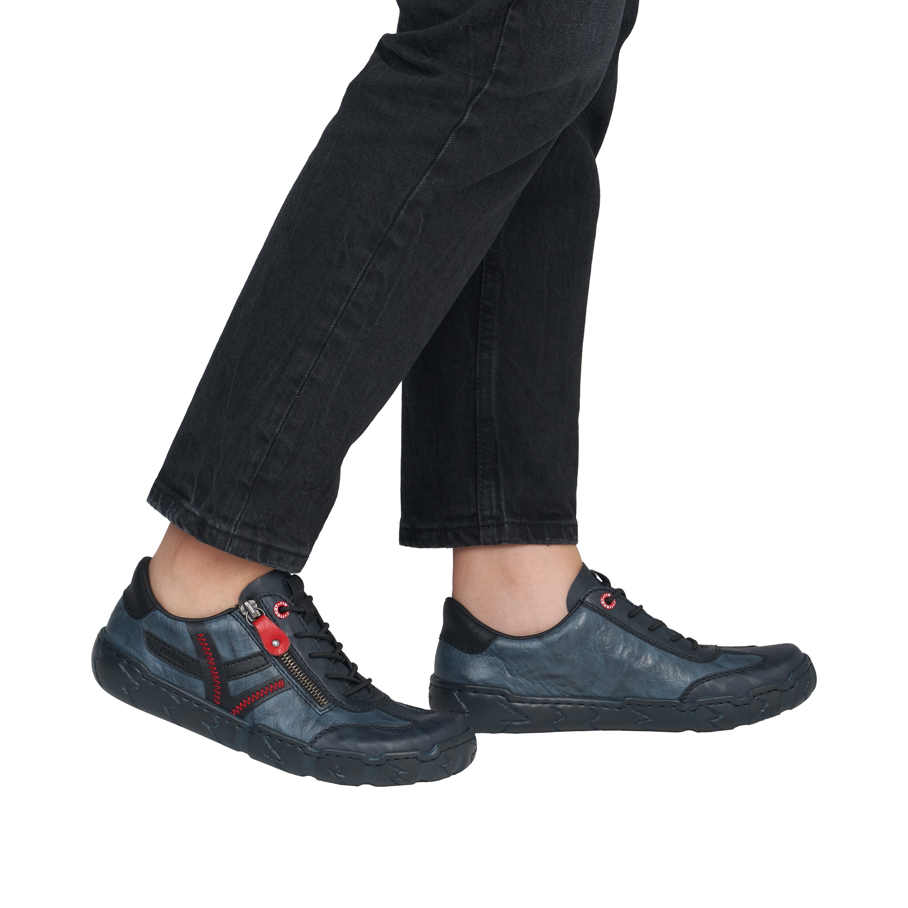 Rieker Sneaker Schnürschuh, Halbschuh, Freizeitschuh mit Ziernähte