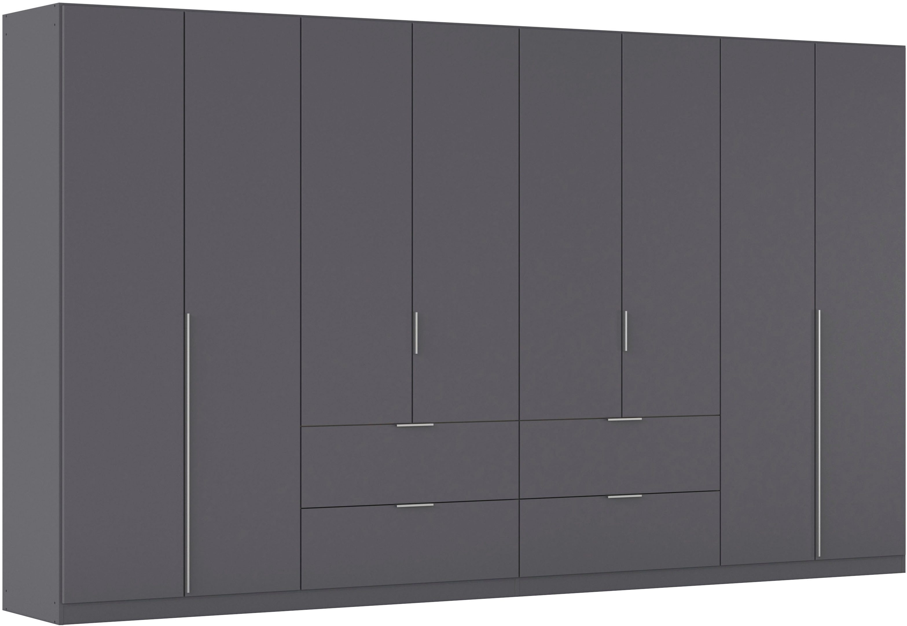 OTTO home Drehtürenschrank Kleiderschrank Schrank Garderobe AGORDO mit Dekor- oder Hochglanzfront (in zwei Griff-Farben, Breite 360 cm) mit Außenschubkästen, Serie in 7 Breiten und 2 Höhen MADE IN GERMANY