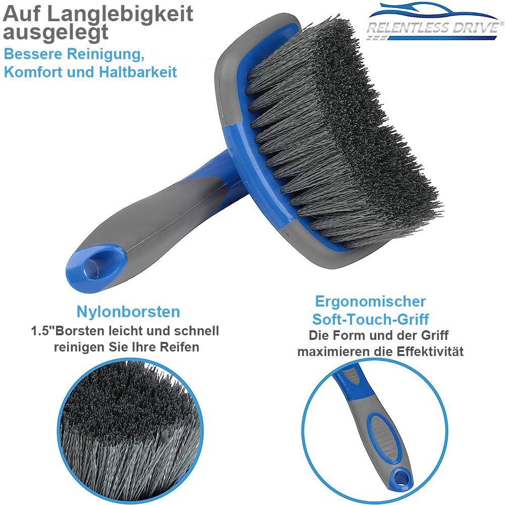 Autowaschbürste Reifen, Leder, TUABUR 3er-Set, (1-tlg) Teppich, Polsterbürste